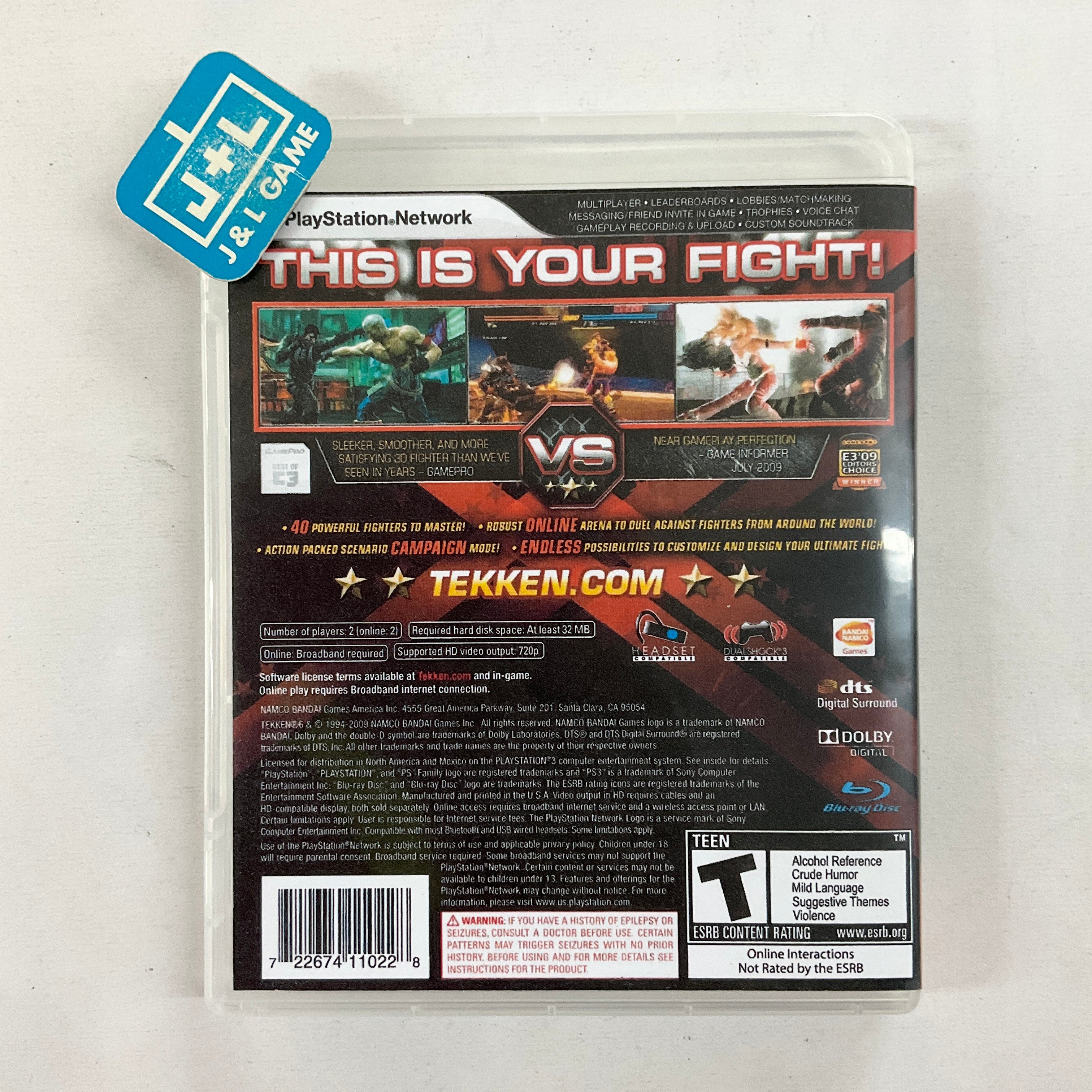 Tekken 6 - (PS3) PlayStation 3 [Pre-Owned] Video Games Bandai Namco Games   
