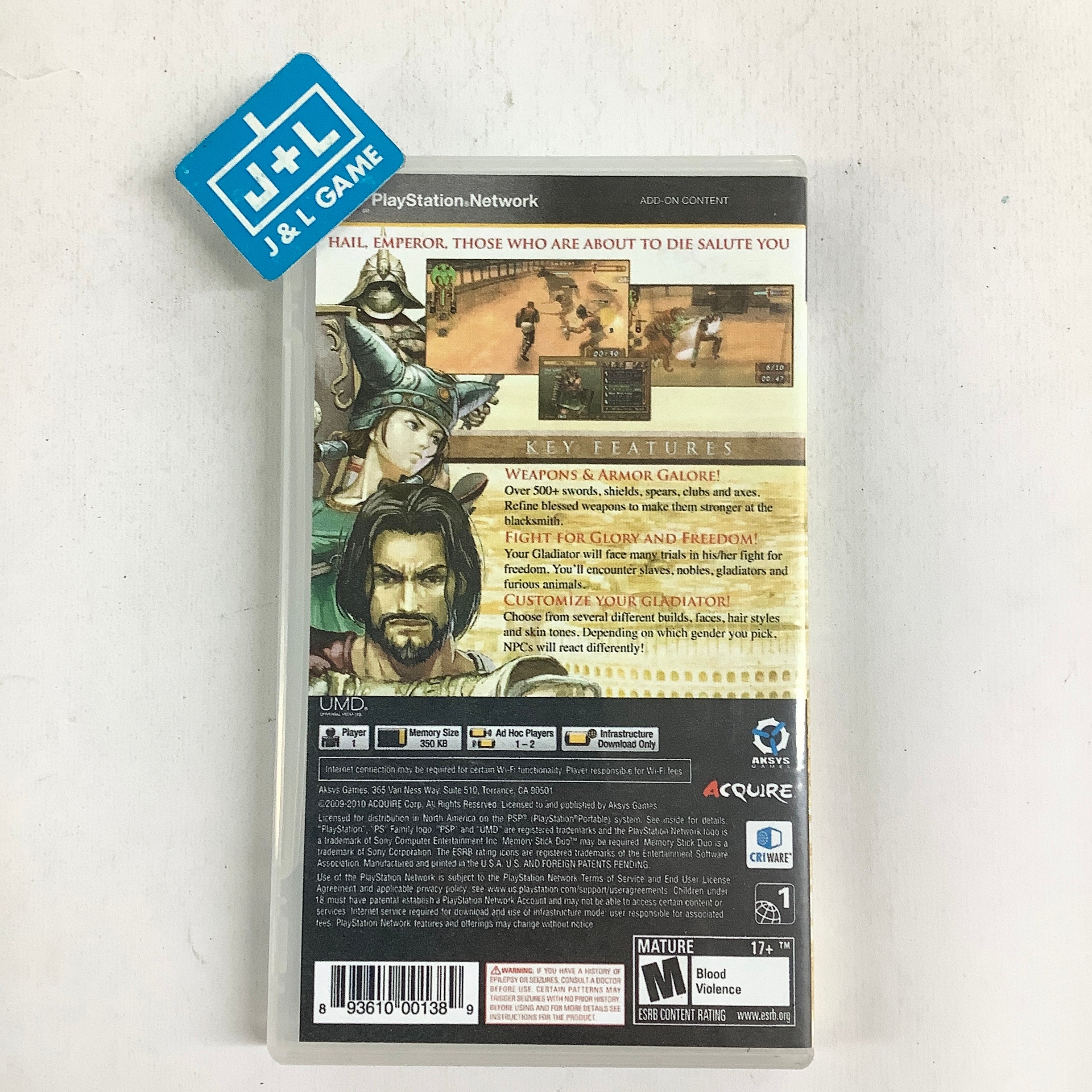 Gladiator Begins - Sony PSP [Pre-Owned] Video Games Aksys Games