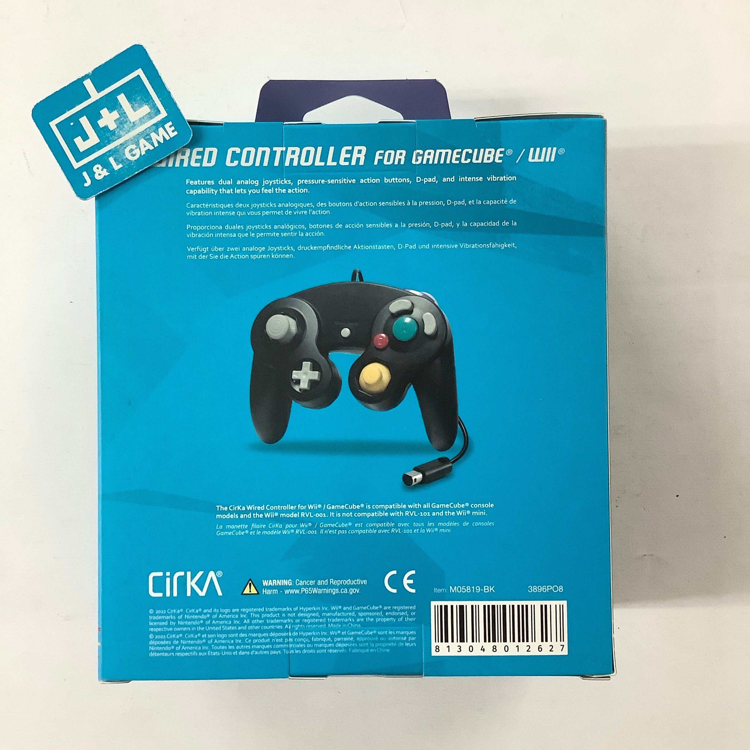 CirKa GameCube/Wii Wired Controller (Black) - (GC) GameCube Accessories Cirka   