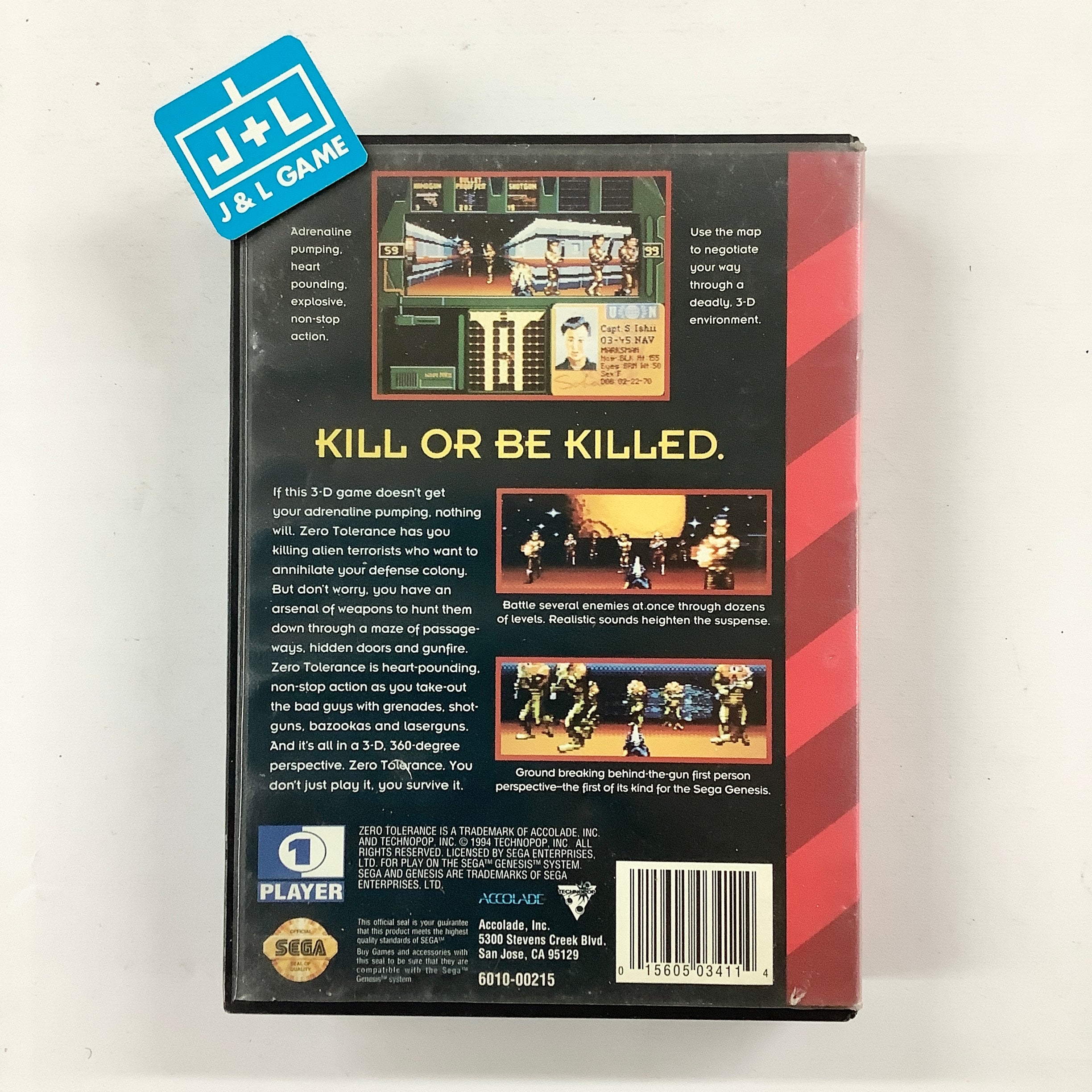 Zero Tolerance - (SG) SEGA Genesis [Pre-Owned] Video Games Accolade   