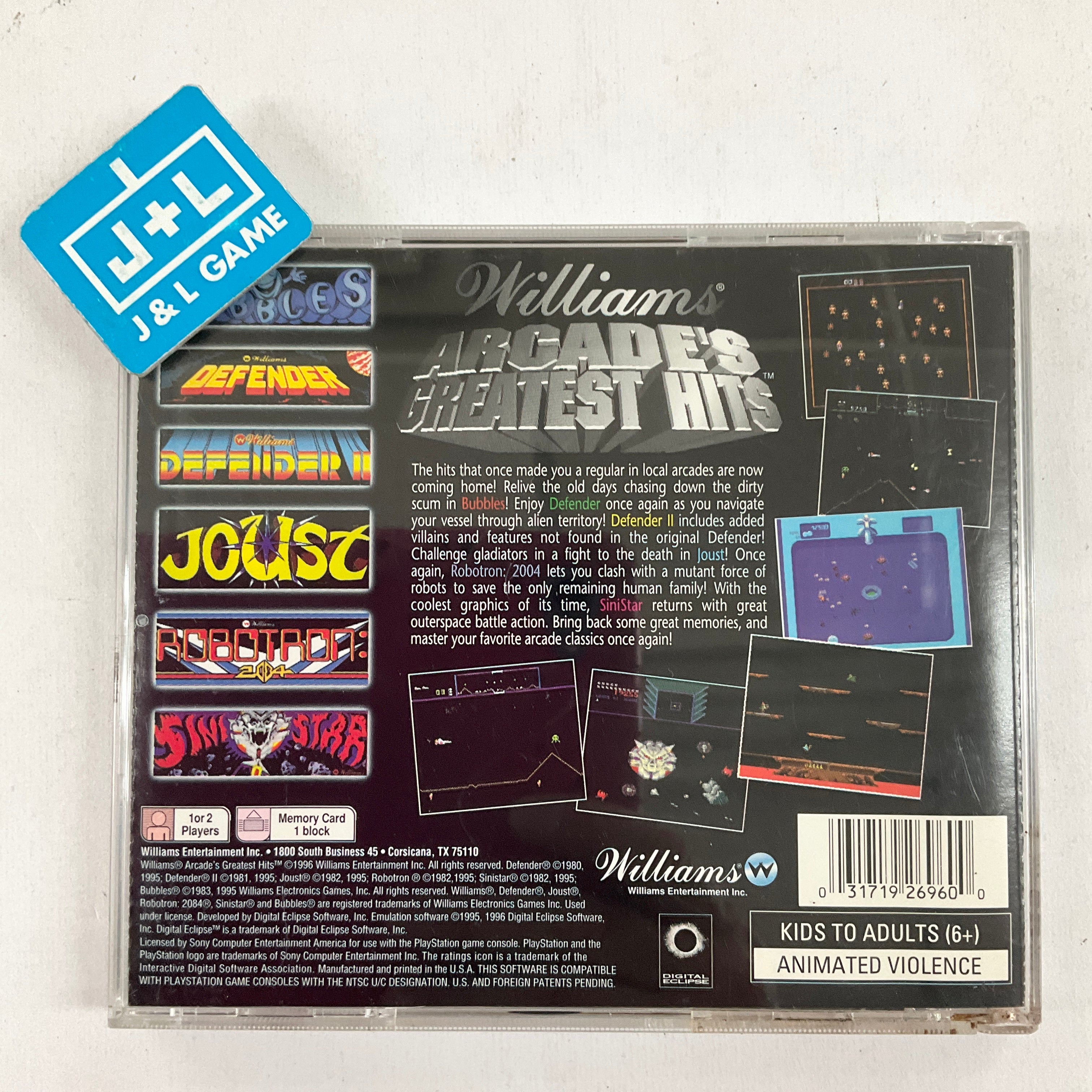 Williams Arcade's Greatest Hits - (PS1) PlayStation 1 [Pre-Owned] Video Games Midway