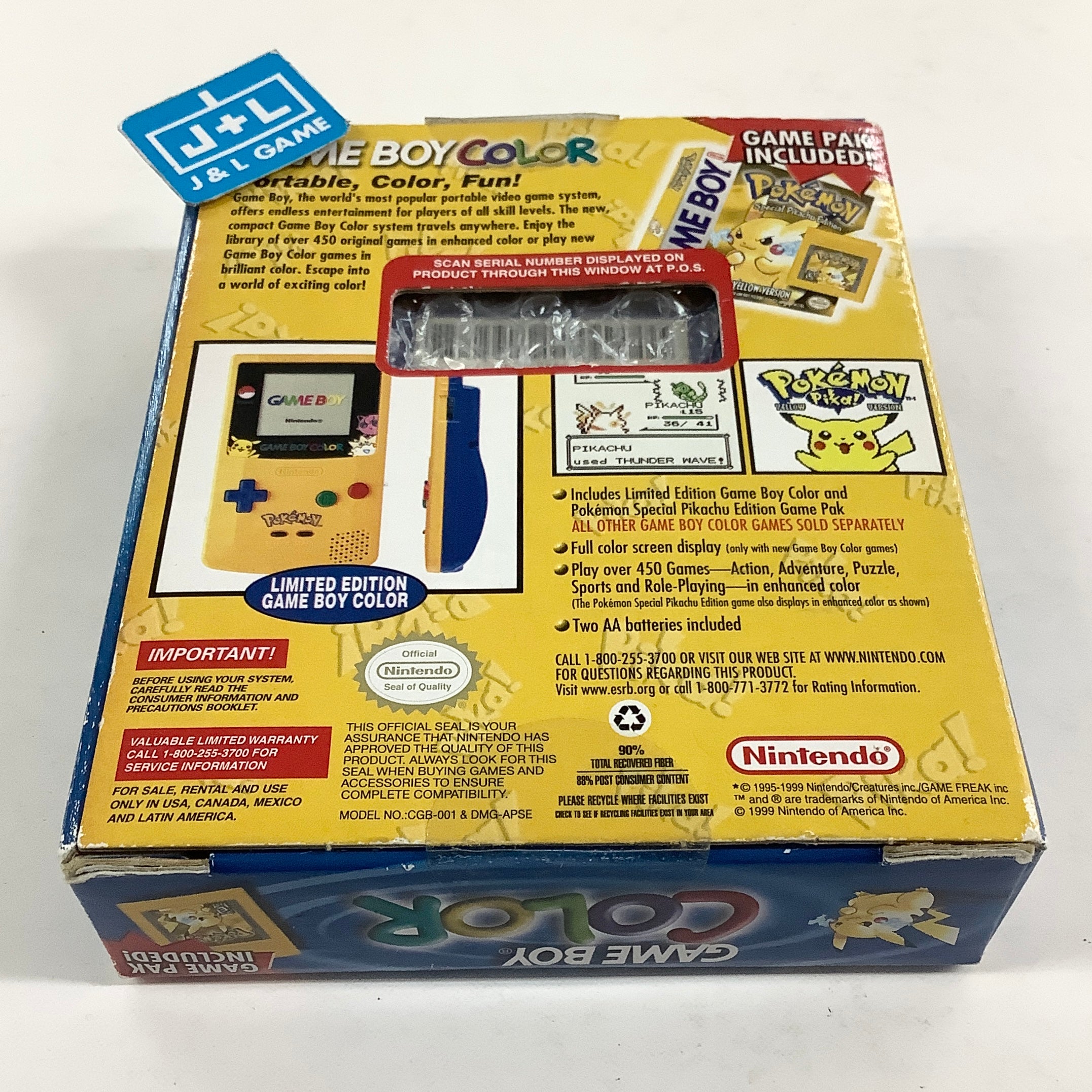 Nintendo Game Boy Color Console (Pokemon Yellow) - (GBC) Game Boy Color [Pre-Owned]