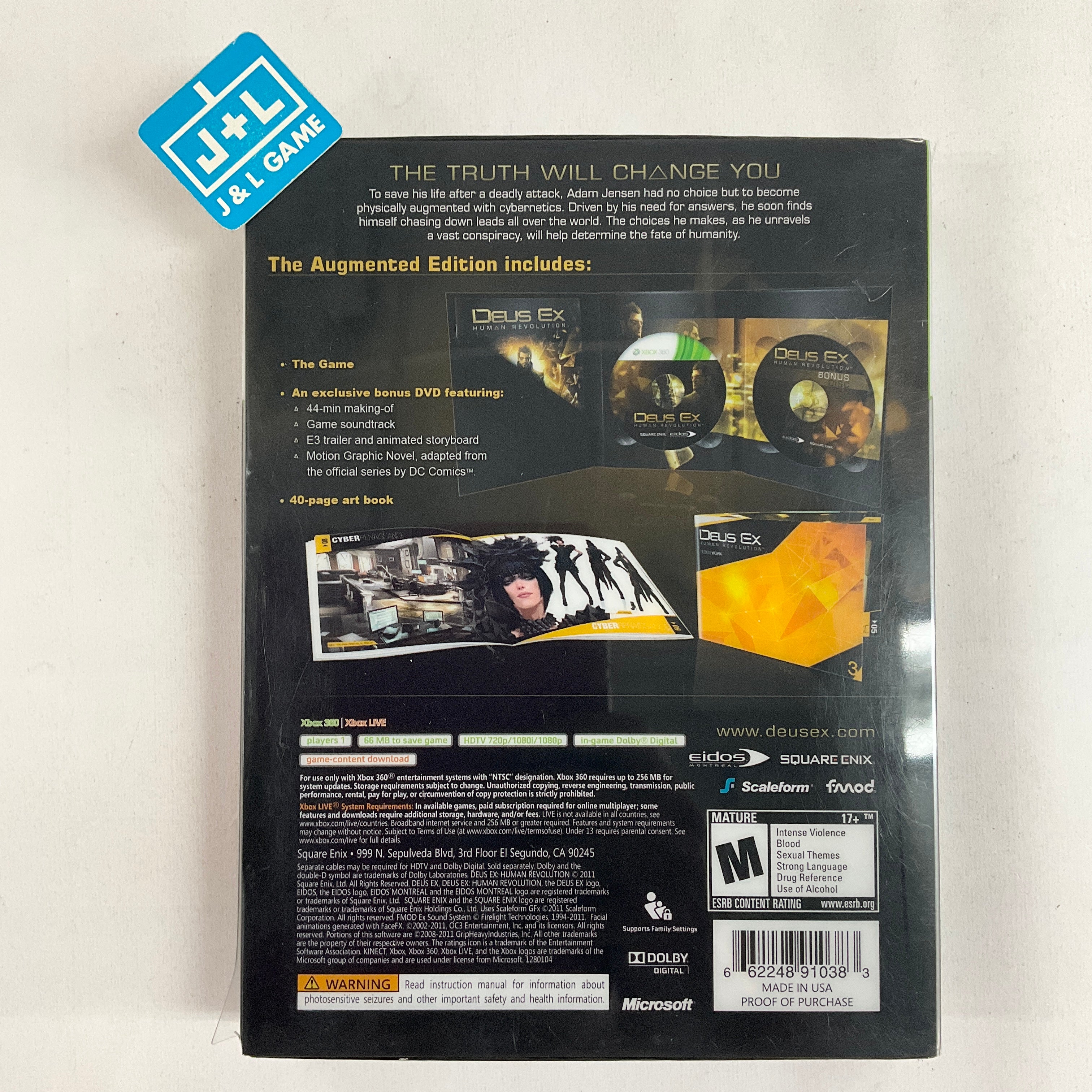 Deus Ex: Human Revolution (Augmented Edition) - Xbox 360 [Pre-Owned] Video Games Square Enix