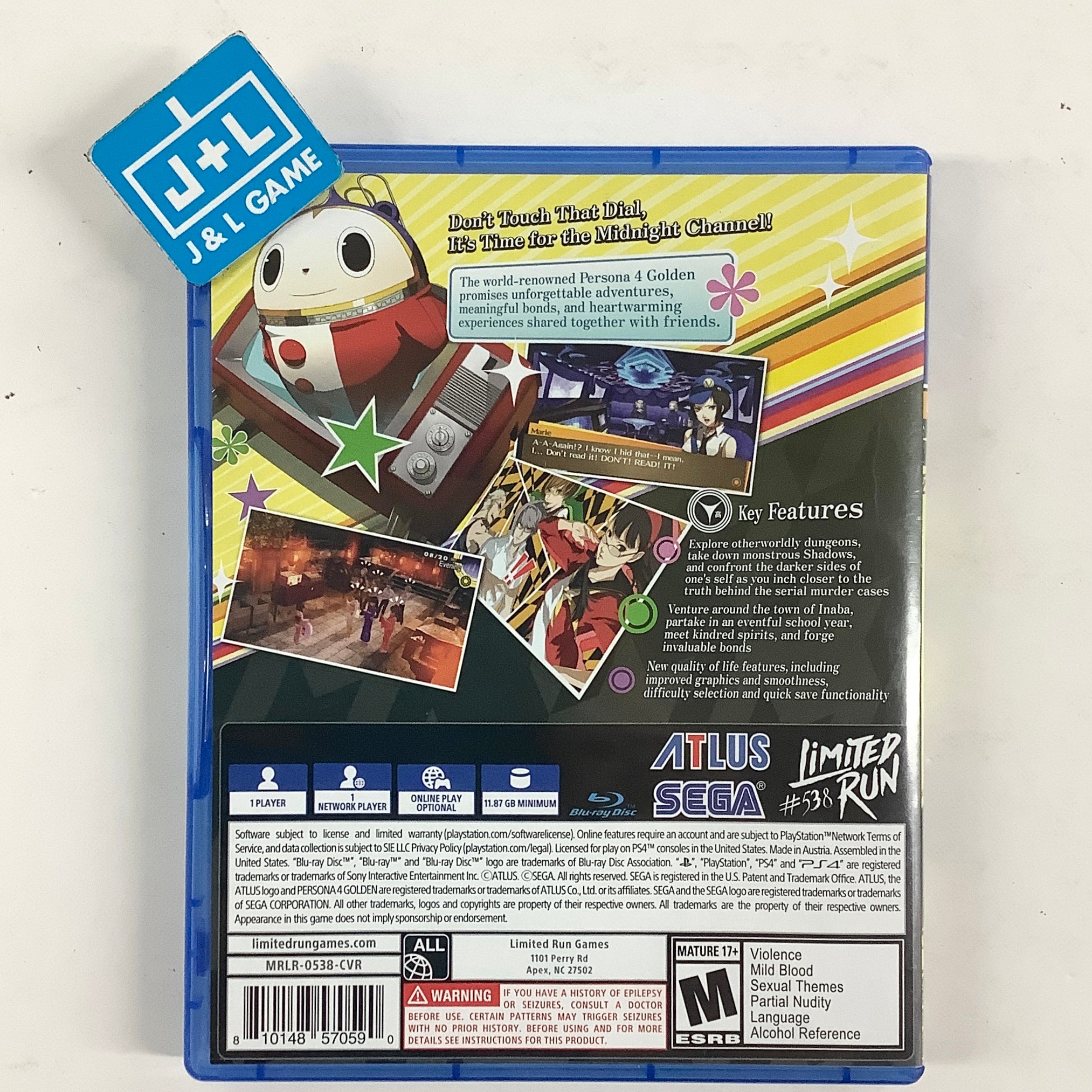 Persona 4 Golden (Limited Run #538) - (PS4) PlayStation 4 [Pre