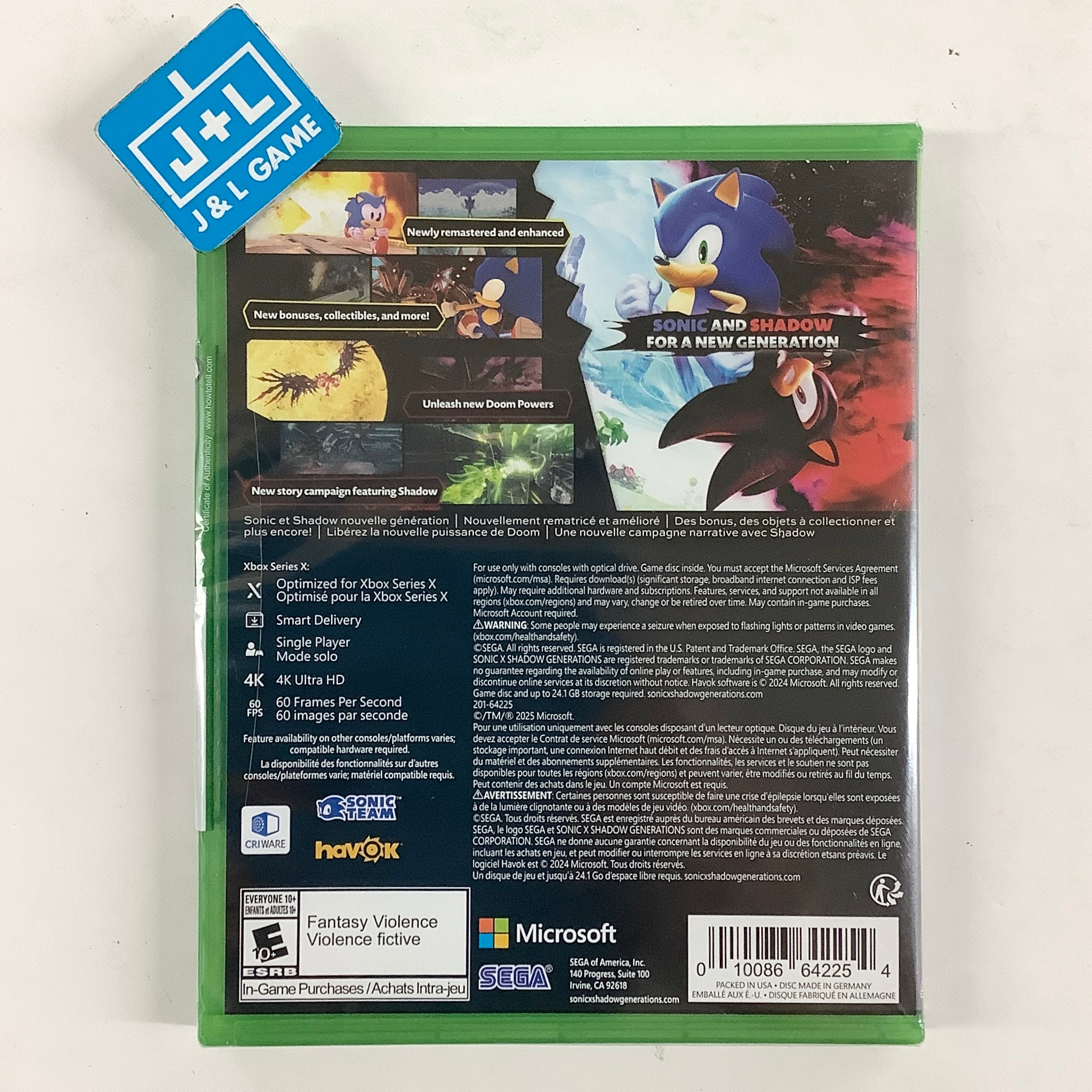 Sonic X Shadow Generations - (XSX) Xbox Series X Video Games Sega