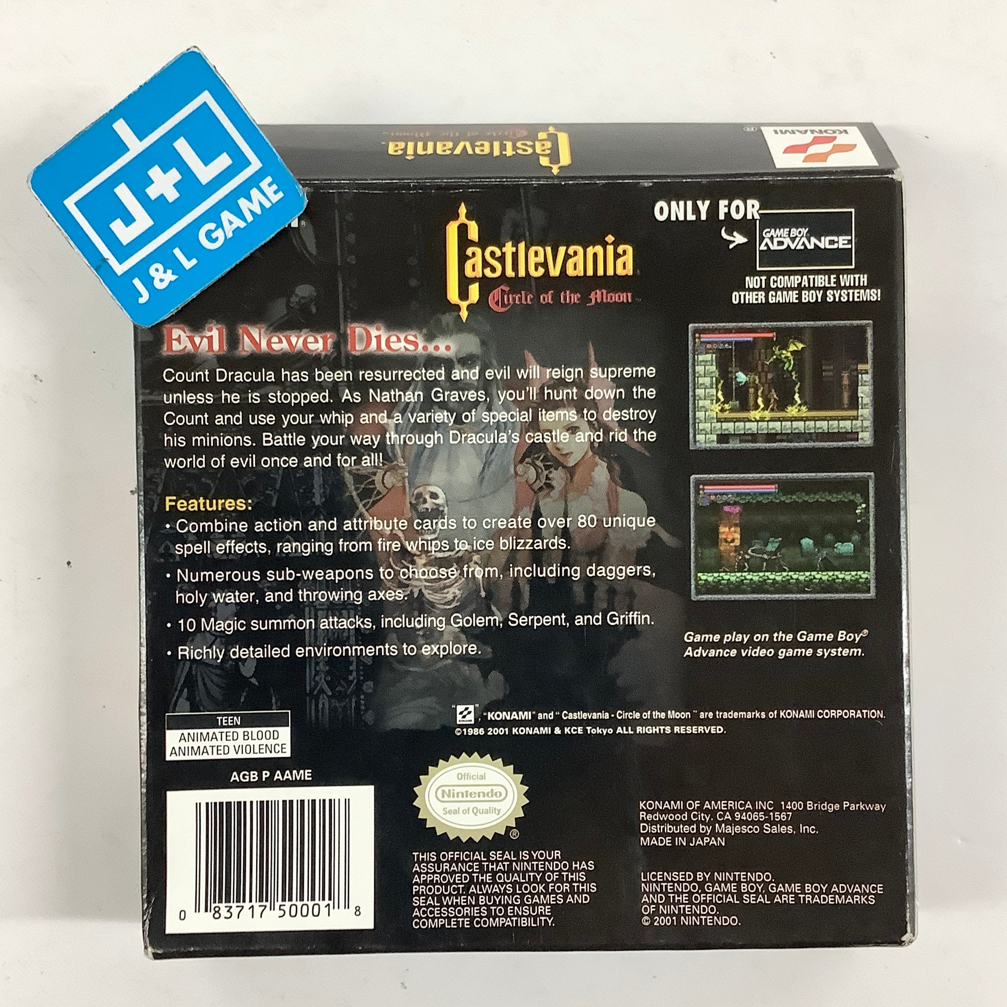 Castlevania: Circle of the Moon - (GBA) Game Boy Advance [Pre-Owned] Video Games Konami