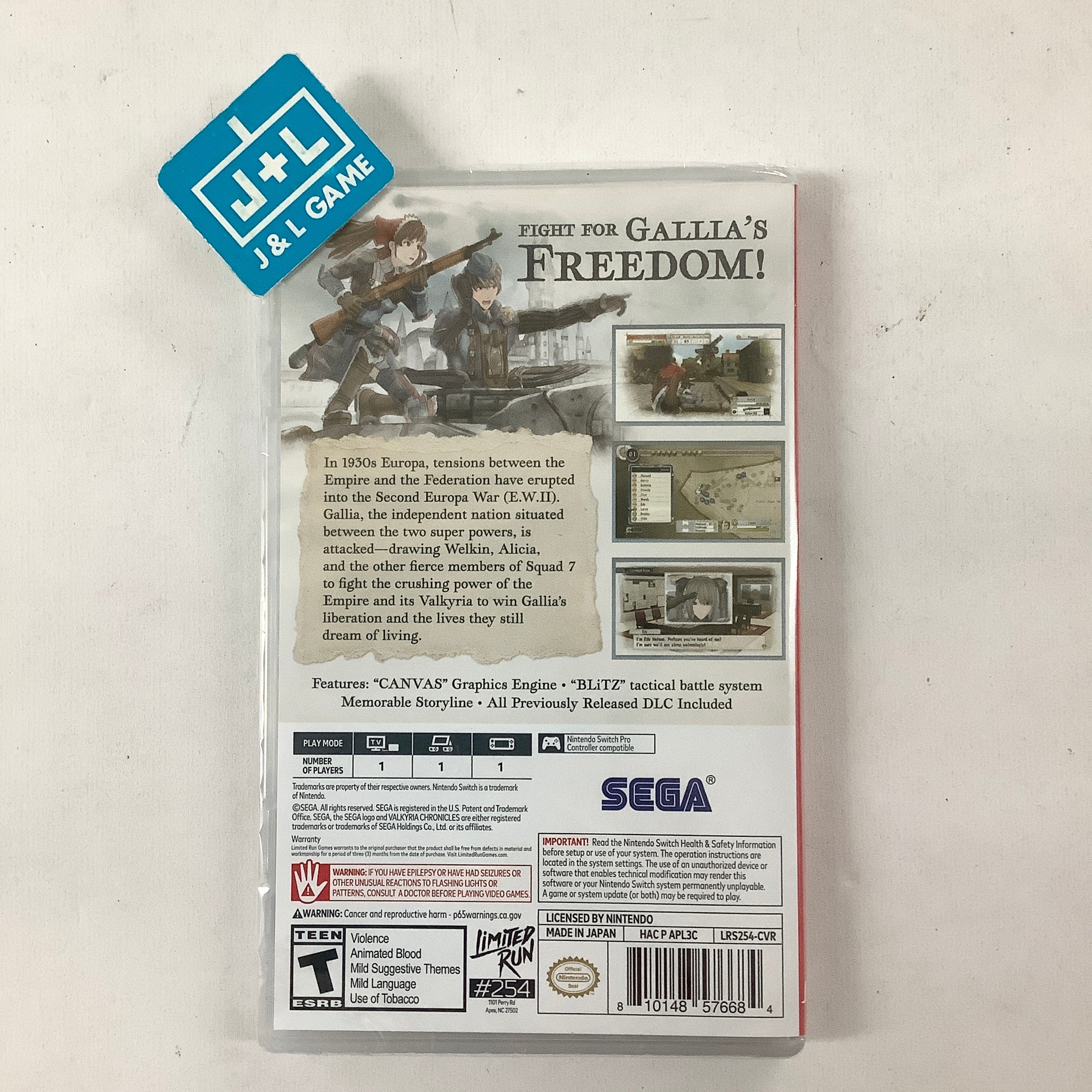 Valkyria Chronicles Remastered (Limited Run #254) - (NSW) Nintendo Switch Video Games SEGA