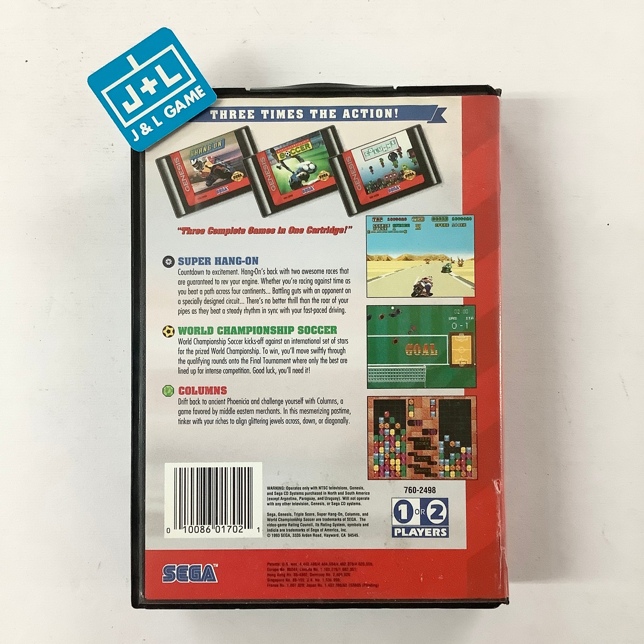 Triple Score: 3 Games in 1 - (SG) SEGA Genesis [Pre-Owned] Video Games Sega   