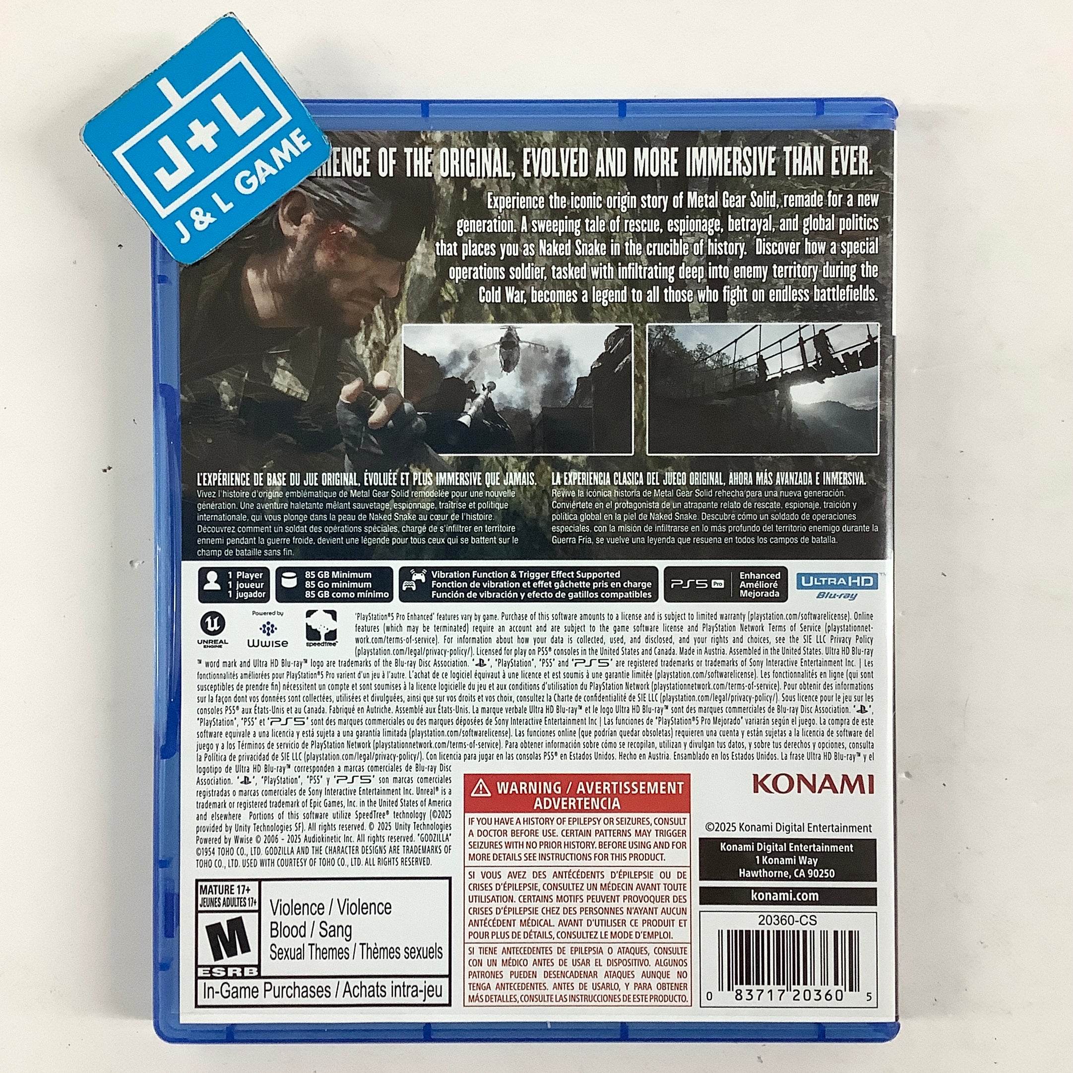 Metal Gear Solid Δ (Delta) Snake Eater (Tactical Edition) - (PS5) PlayStation 5 [Pre-Owned] Video Games Konami