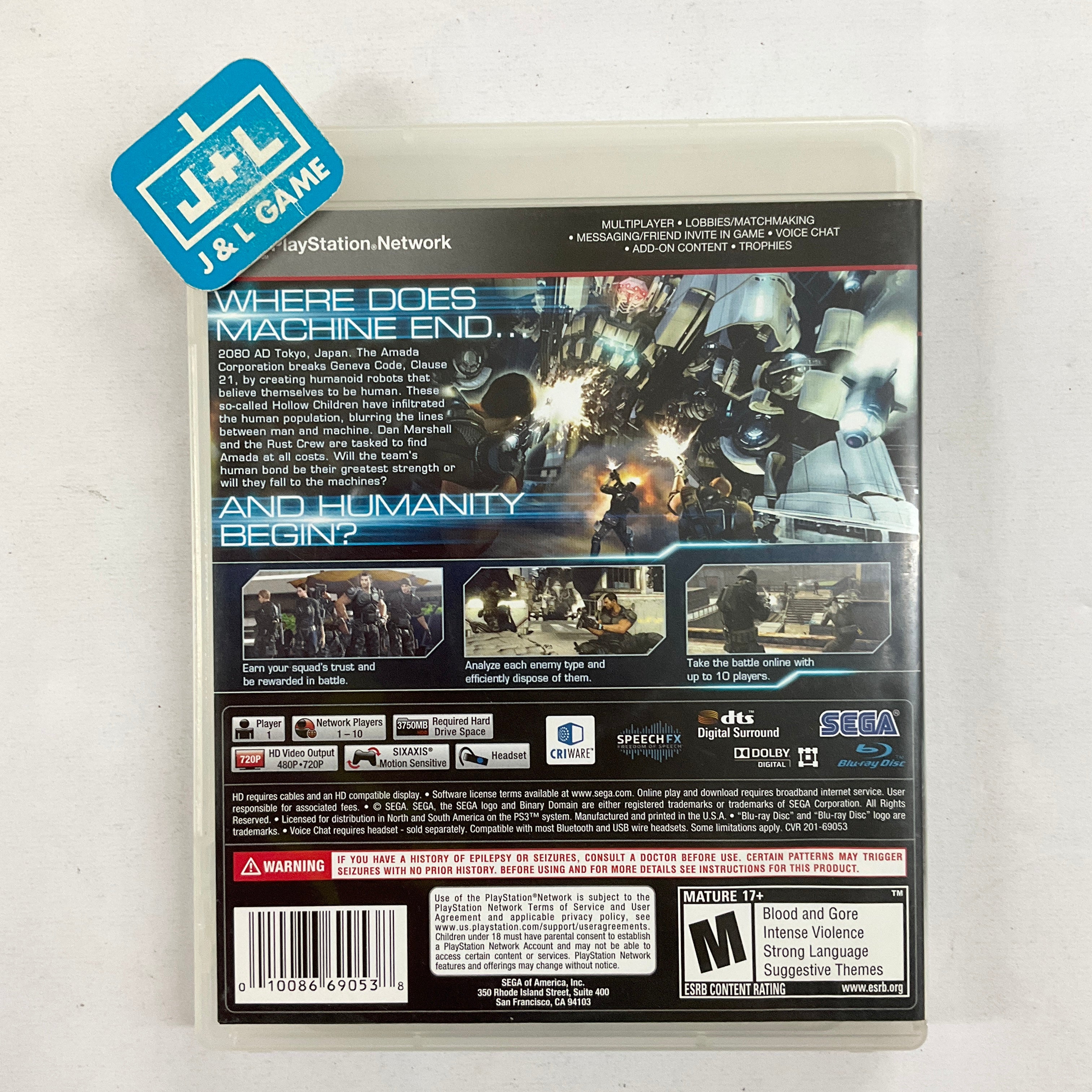 Binary Domain - (PS3) PlayStation 3 [Pre-Owned] Video Games Sega   