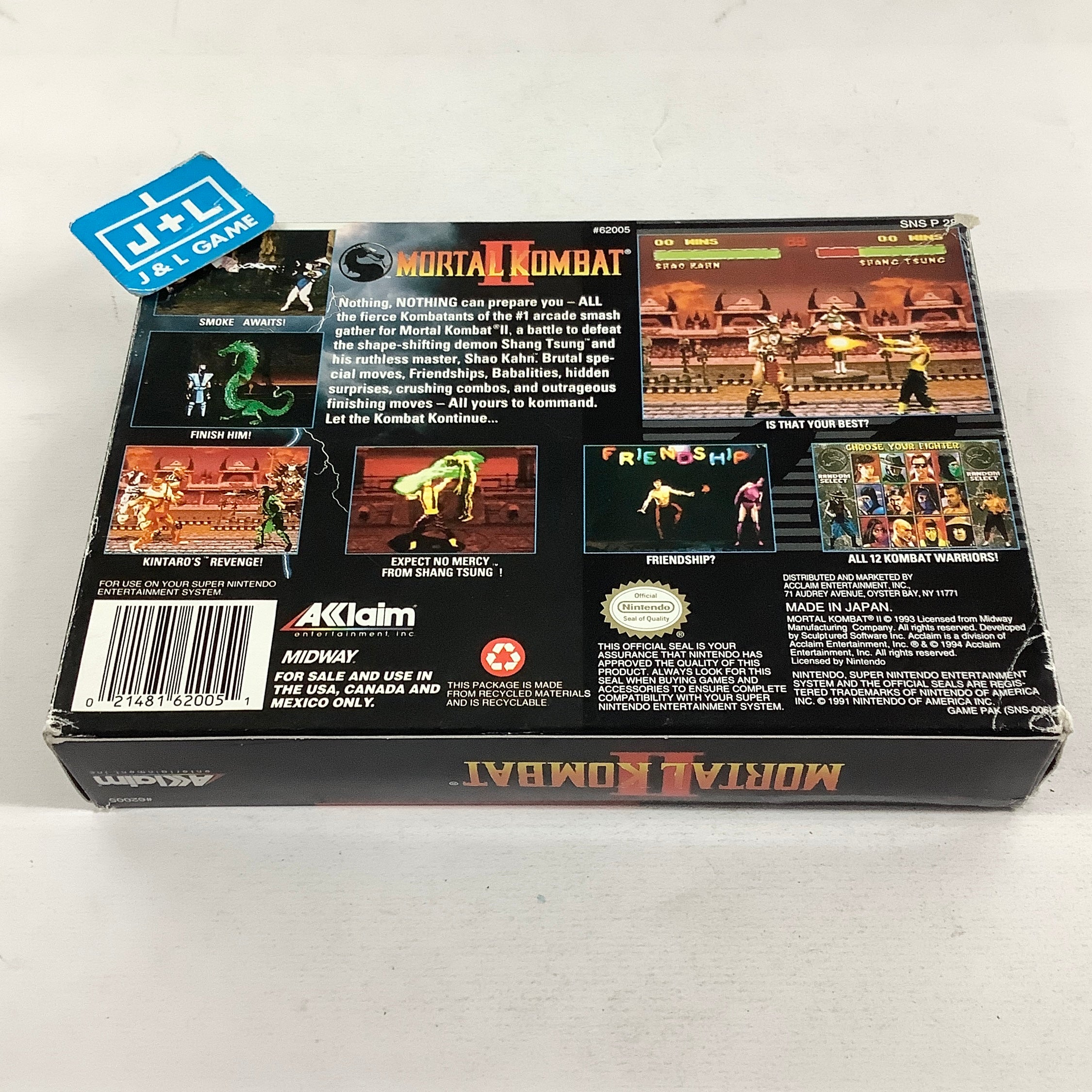 Mortal Kombat II - (SNES) Super Nintendo [Pre-Owned] Video Games Acclaim