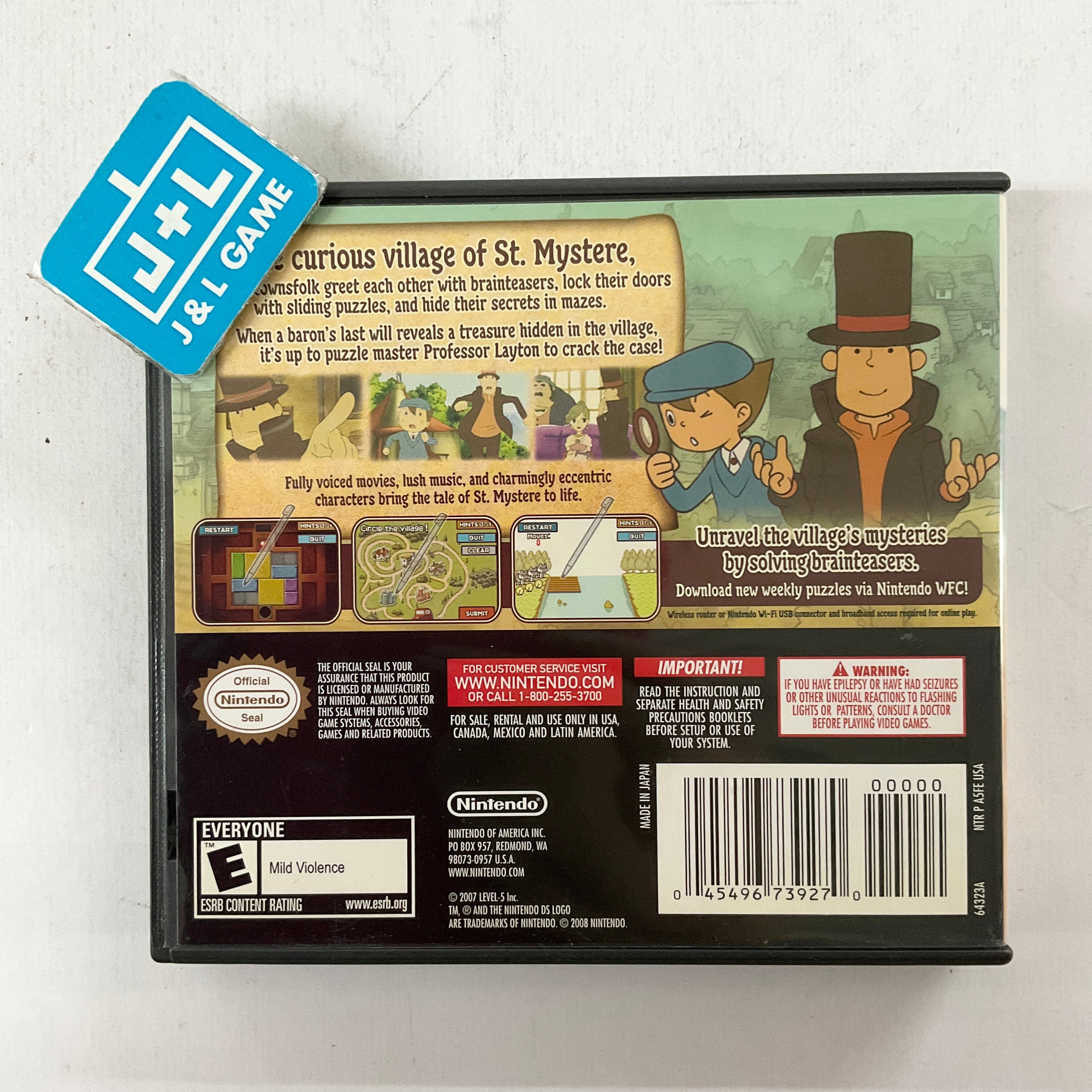Professor Layton and the Curious Village - (NDS) Nintendo DS [Pre-Owned] Video Games Level 5   