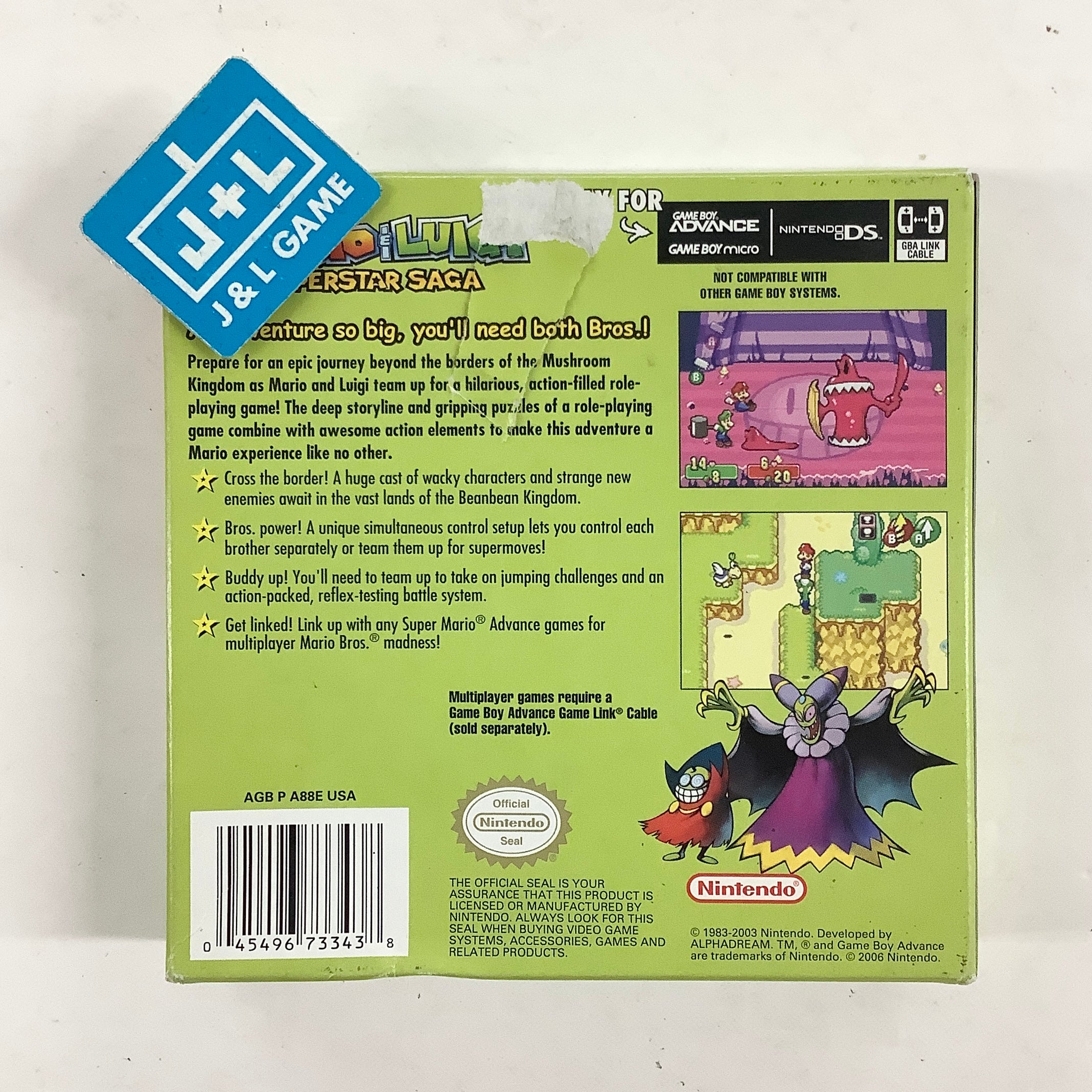 Mario & Luigi: Superstar Saga (Player's Choice) - (GBA) Game Boy Advance [Pre-Owned] Video Games Nintendo