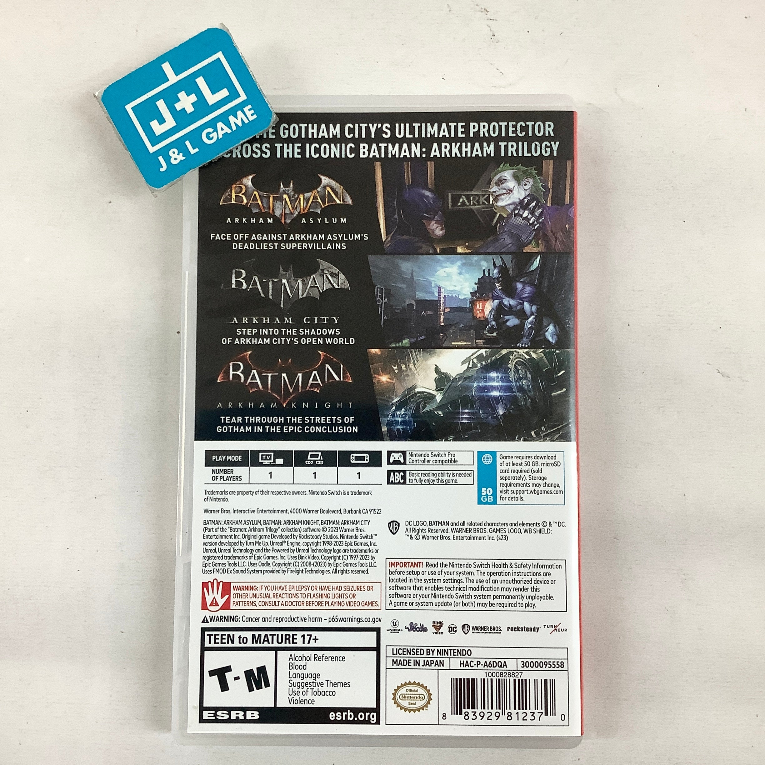 Batman: Arkham Trilogy - (NSW) Nintendo Switch [Pre-Owned] Video Games WB Games