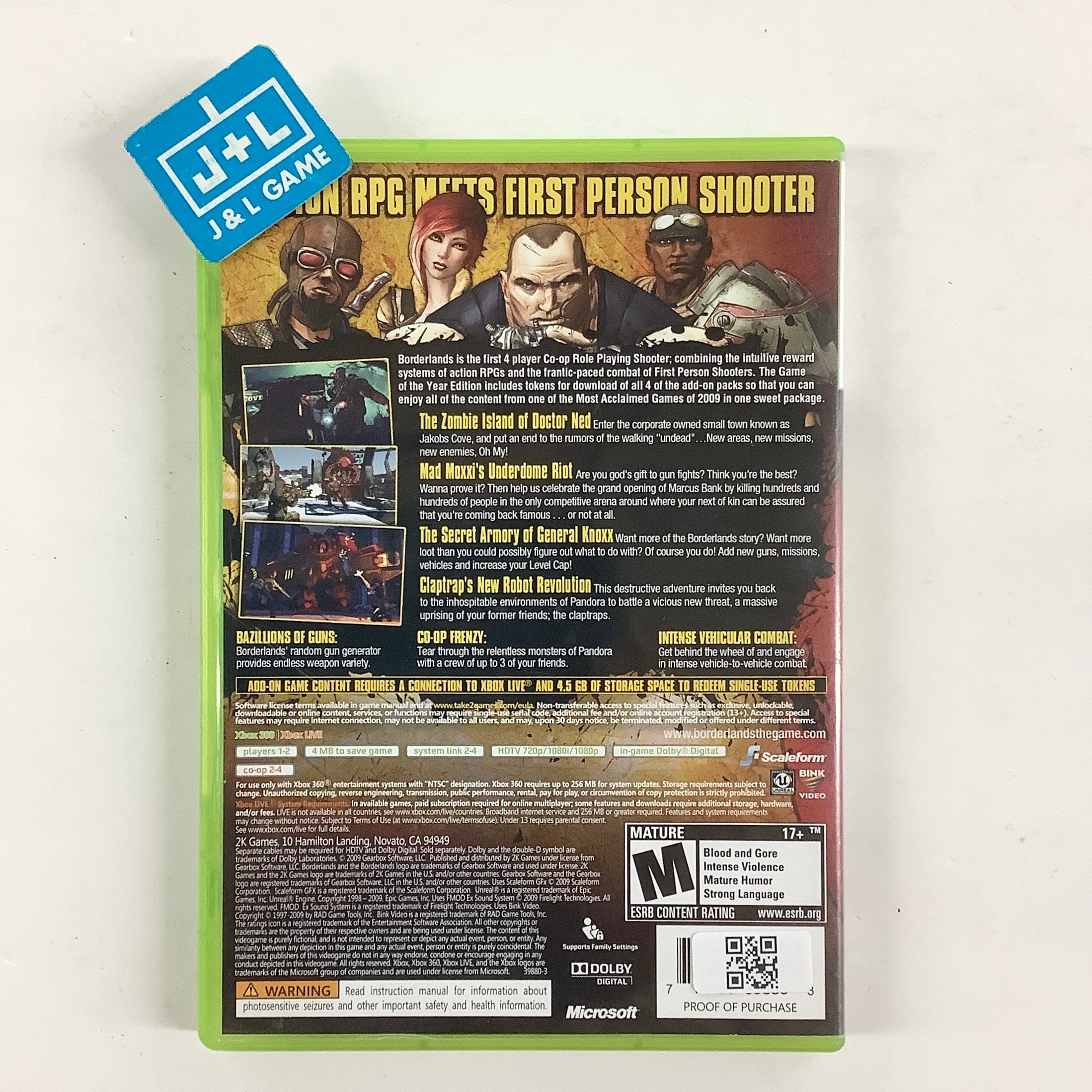 Borderlands: Game of the Year Edition - Xbox 360 [Pre-Owned] Video Games Take-Two Interactive