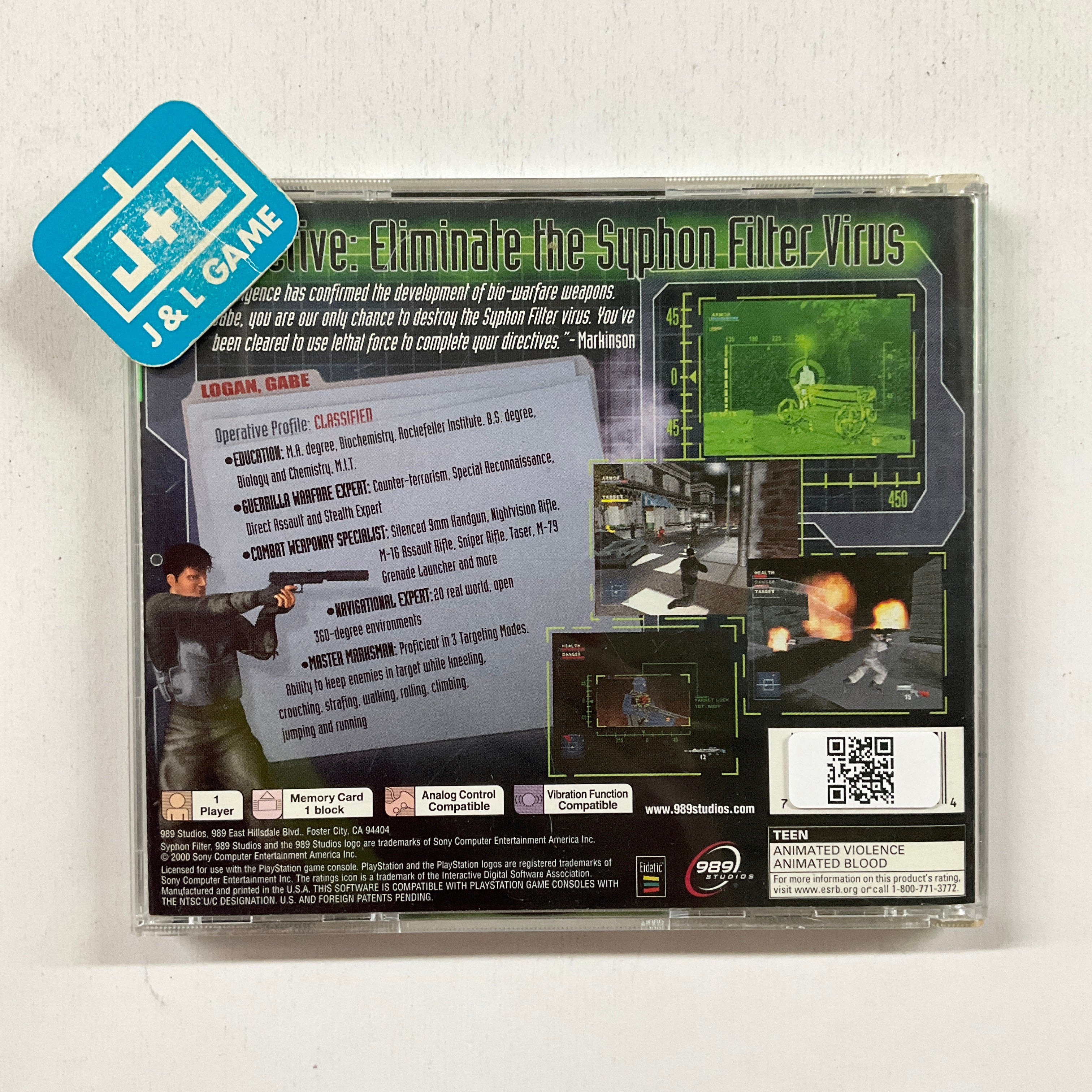 Syphon Filter (Greatest Hits) - (PS1) PlayStation 1 [Pre-Owned] Video Games 989 Studios   
