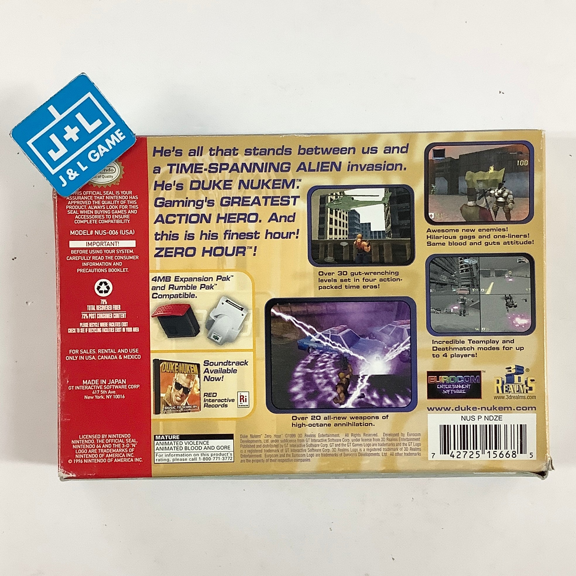 Duke Nukem: Zero Hour - (N64) Nintendo 64 [Pre-Owned]