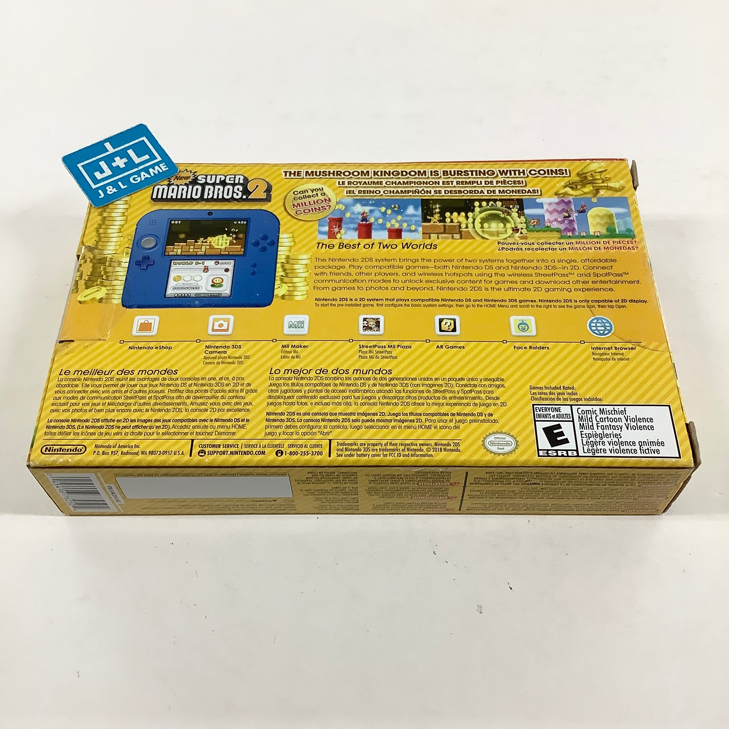 Nintendo 2DS Console - (Electric Blue) 2 with New Super Mario Bros. 2 (Game Pre-Installed) - Nintendo 3DS Consoles Nintendo