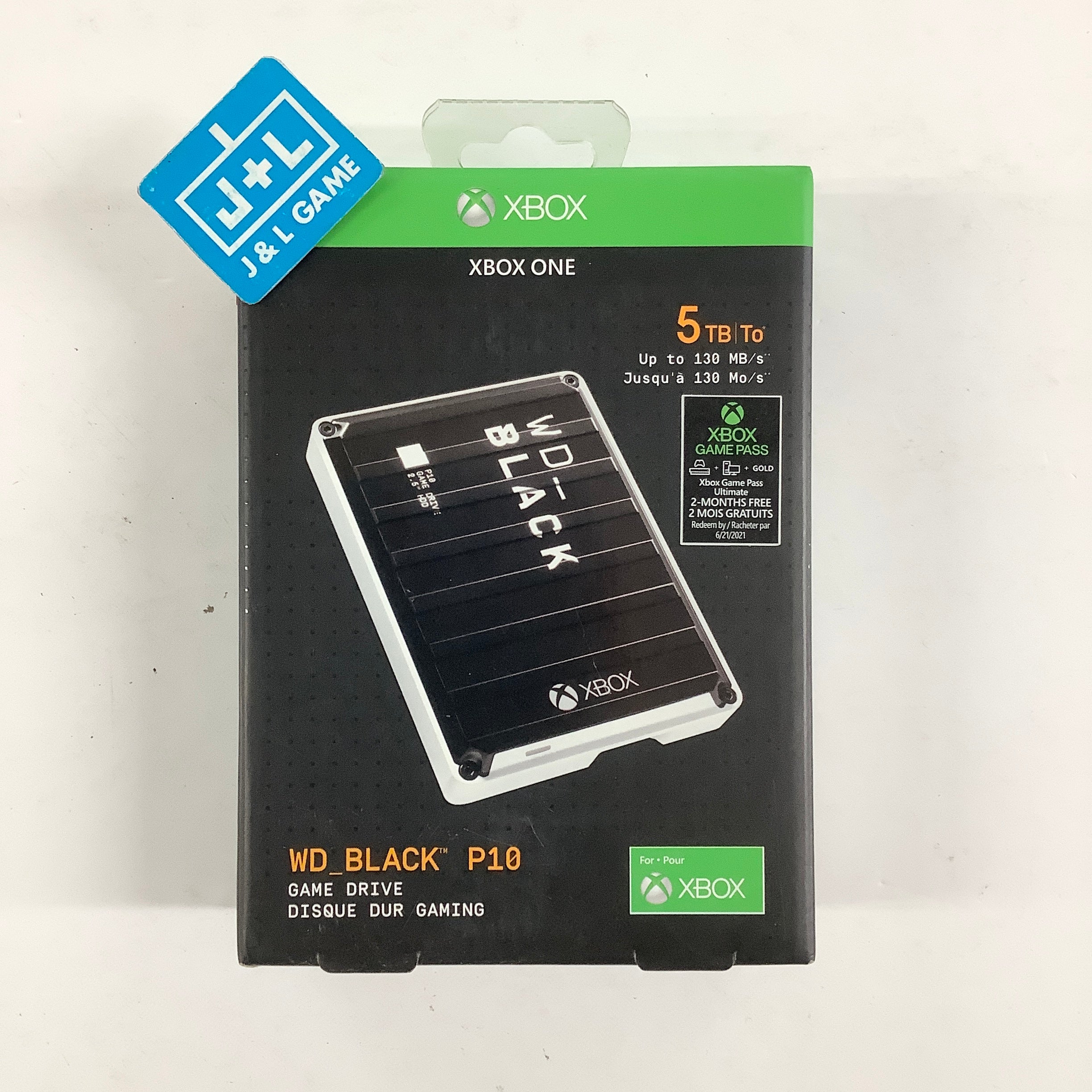 WD_BLACK 5TB P10 Game Drive for Xbox - 1-Month Xbox Game Pass, Portable External Hard Drive for On-The-Go Access To Your Xbox Game library - WDBA5G0050BBK-WESN ACCESSORIES WD