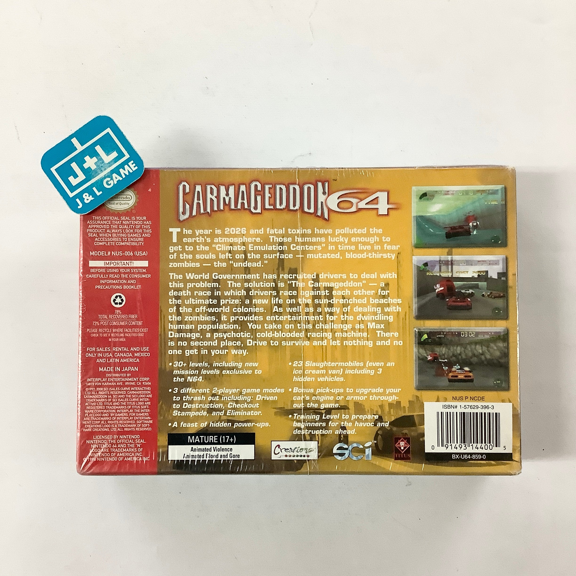 Carmageddon 64 - (N64) Nintendo 64 Video Games Titus Software   