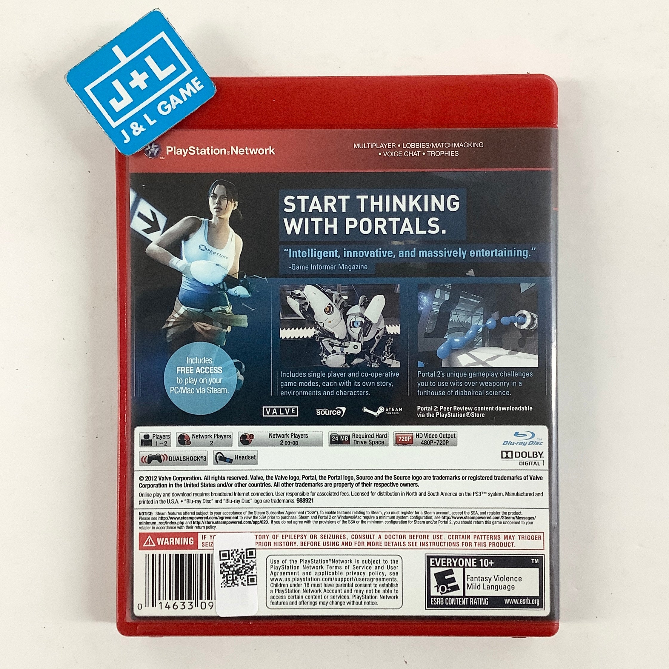Portal 2 (Greatest Hits) - (PS3) PlayStation 3 [Pre-Owned] Video Games Valve Software