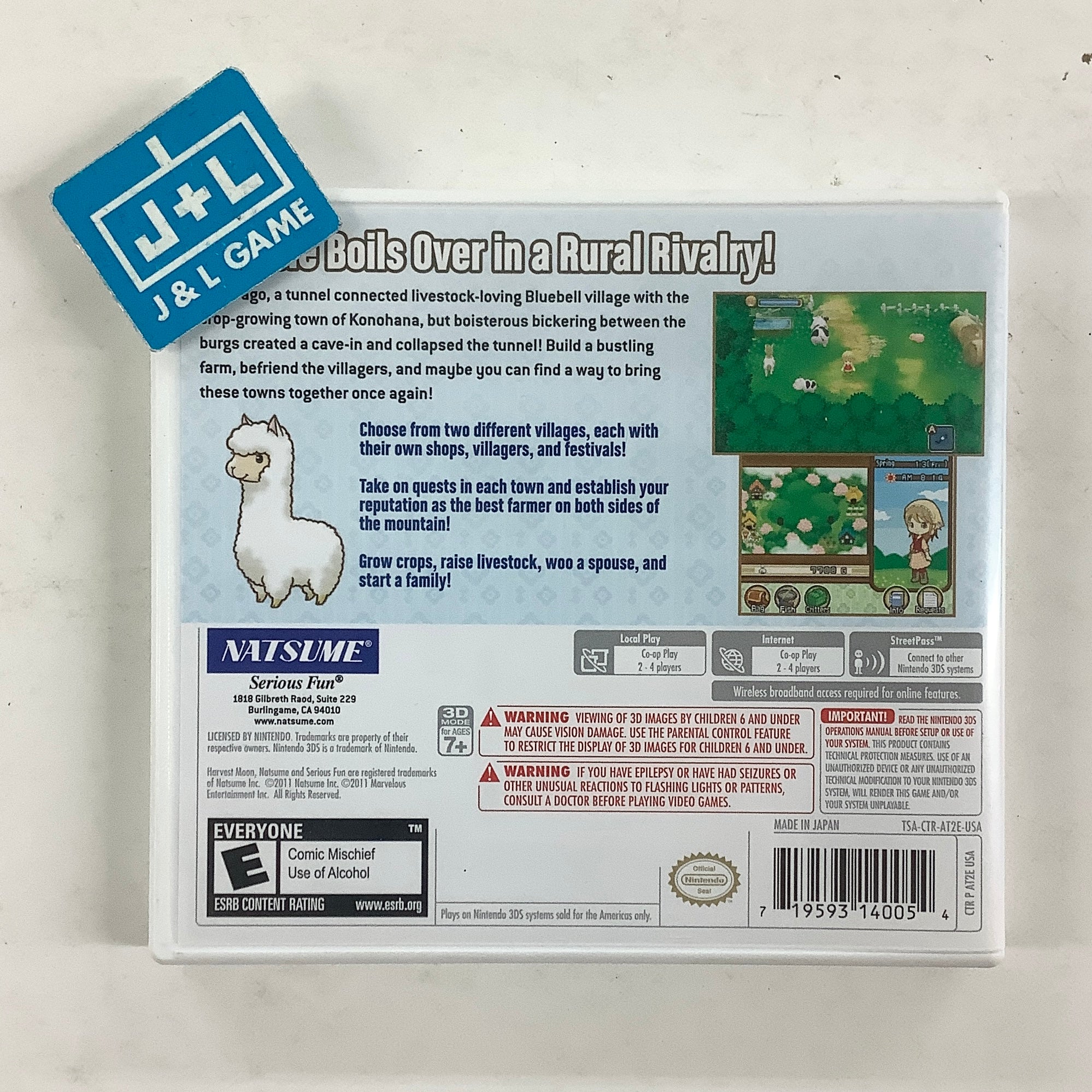 Harvest Moon 3D: The Tale of Two Towns - Nintendo 3DS [Pre-Owned] Video Games Natsume