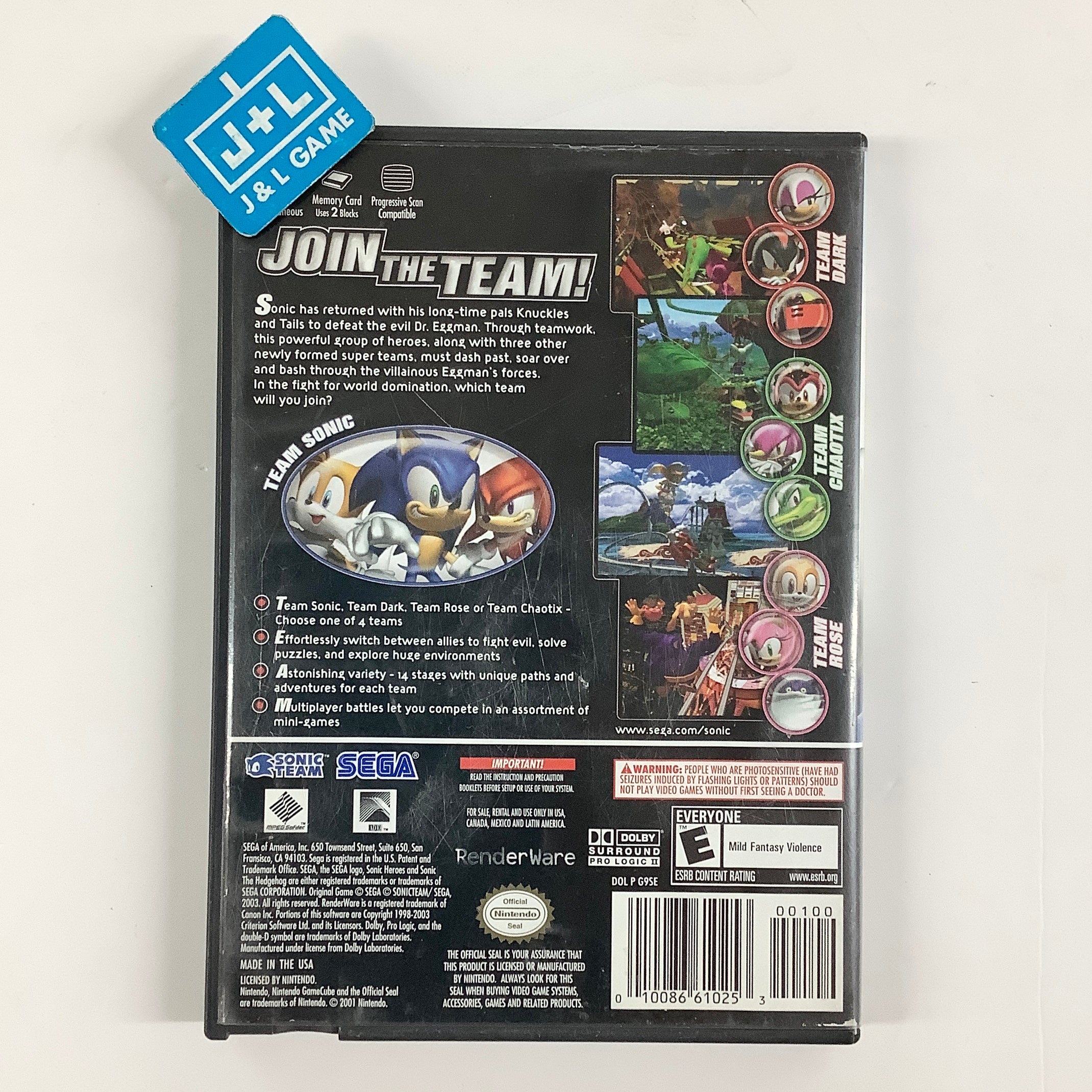Sonic Heroes - (GC) GameCube [Pre-Owned] Video Games Sega