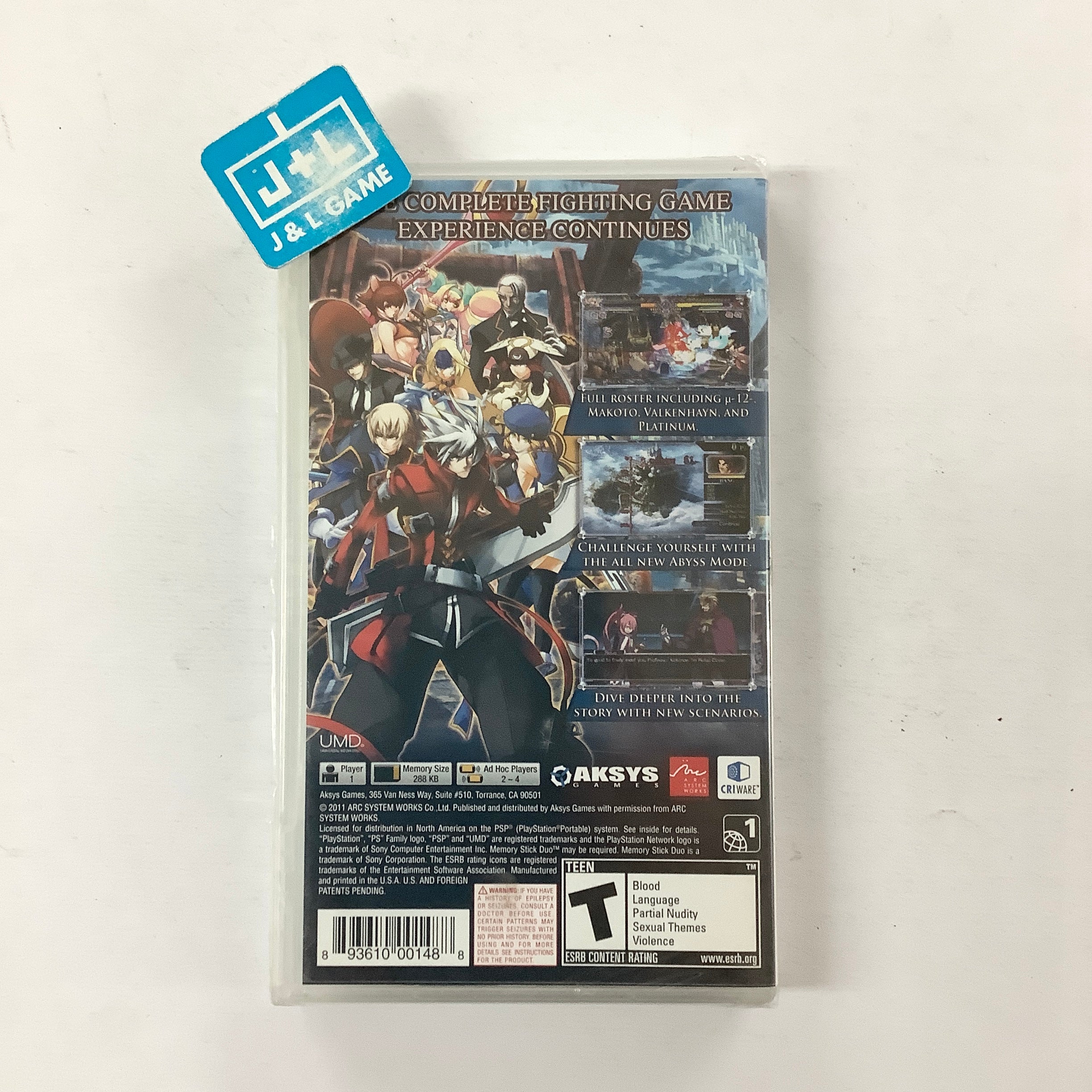 BlazBlue: Continuum Shift II - Sony PSP Video Games Aksys Games   