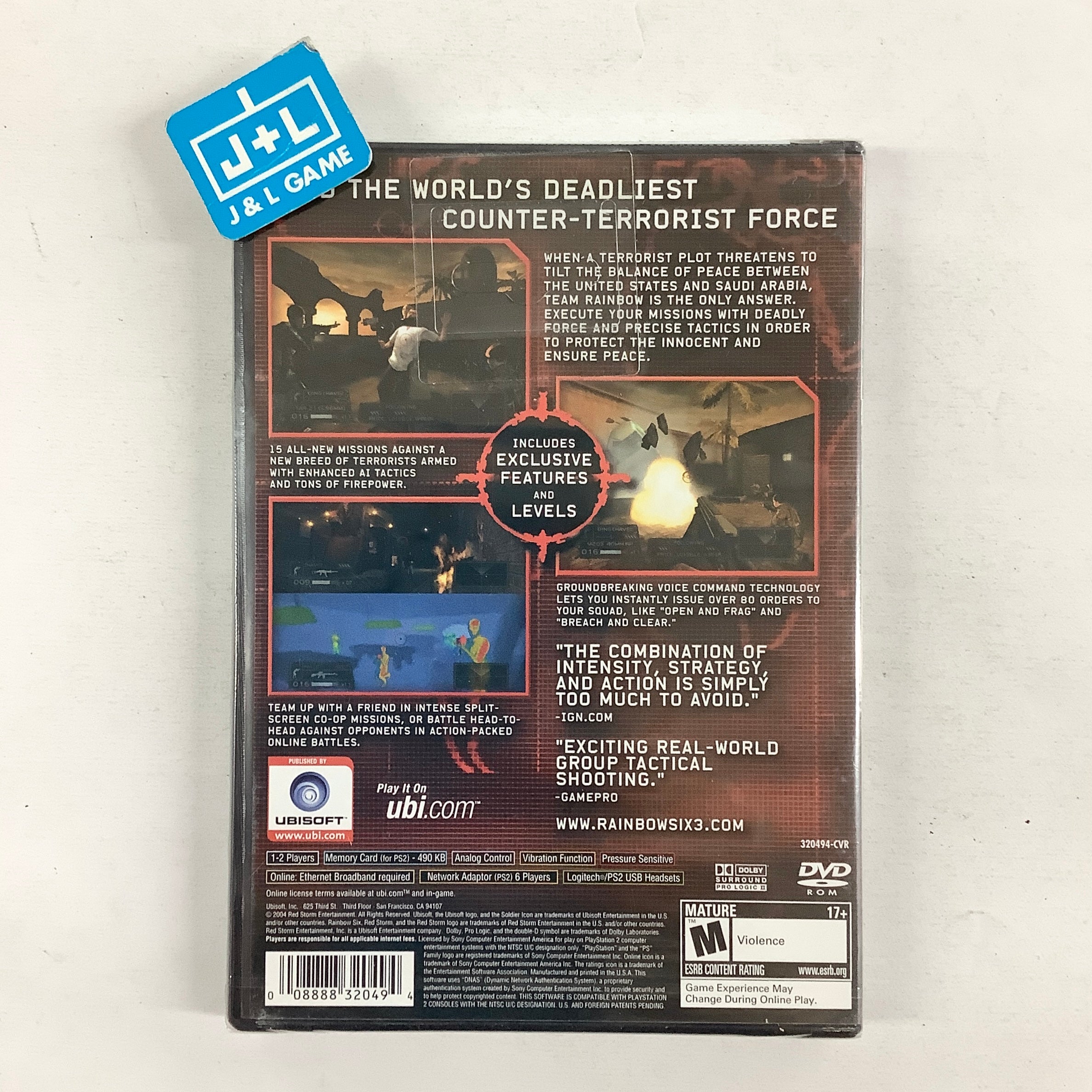 Tom Clancy's Rainbow Six 3 - (PS2) PlayStation 2 Video Games Ubisoft