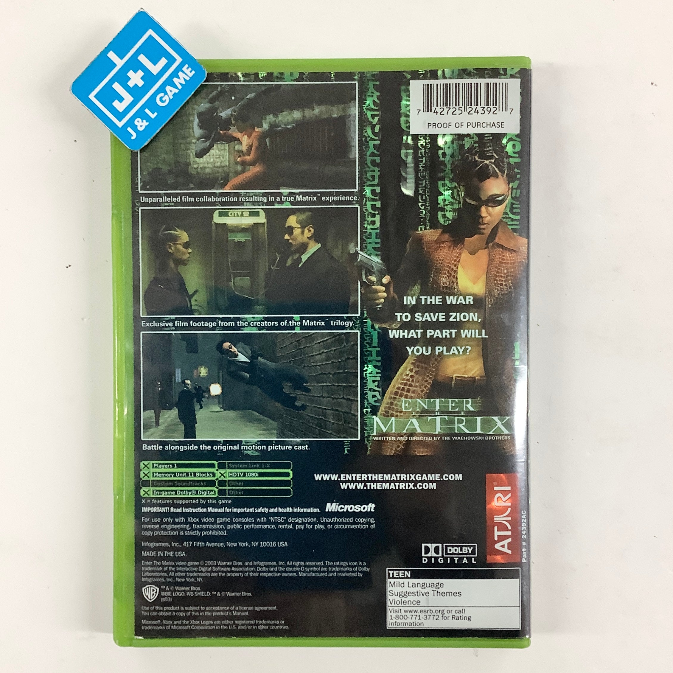 Enter the Matrix - (XB) Xbox [Pre-Owned] Video Games Atari SA