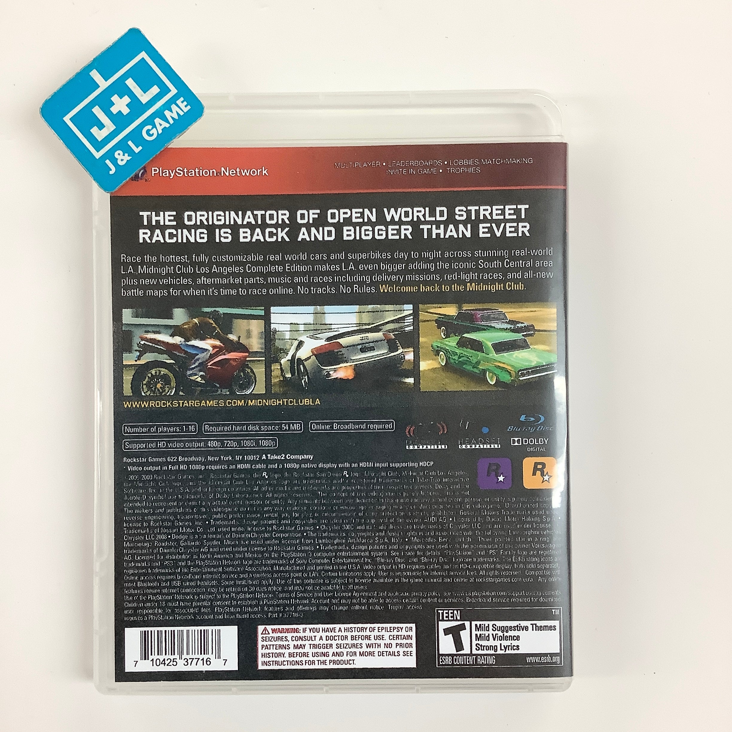 Midnight Club: Los Angeles Complete Edition (Greatest Hits) - (PS3) PlayStation 3 [Pre-Owned] Video Games Rockstar Games