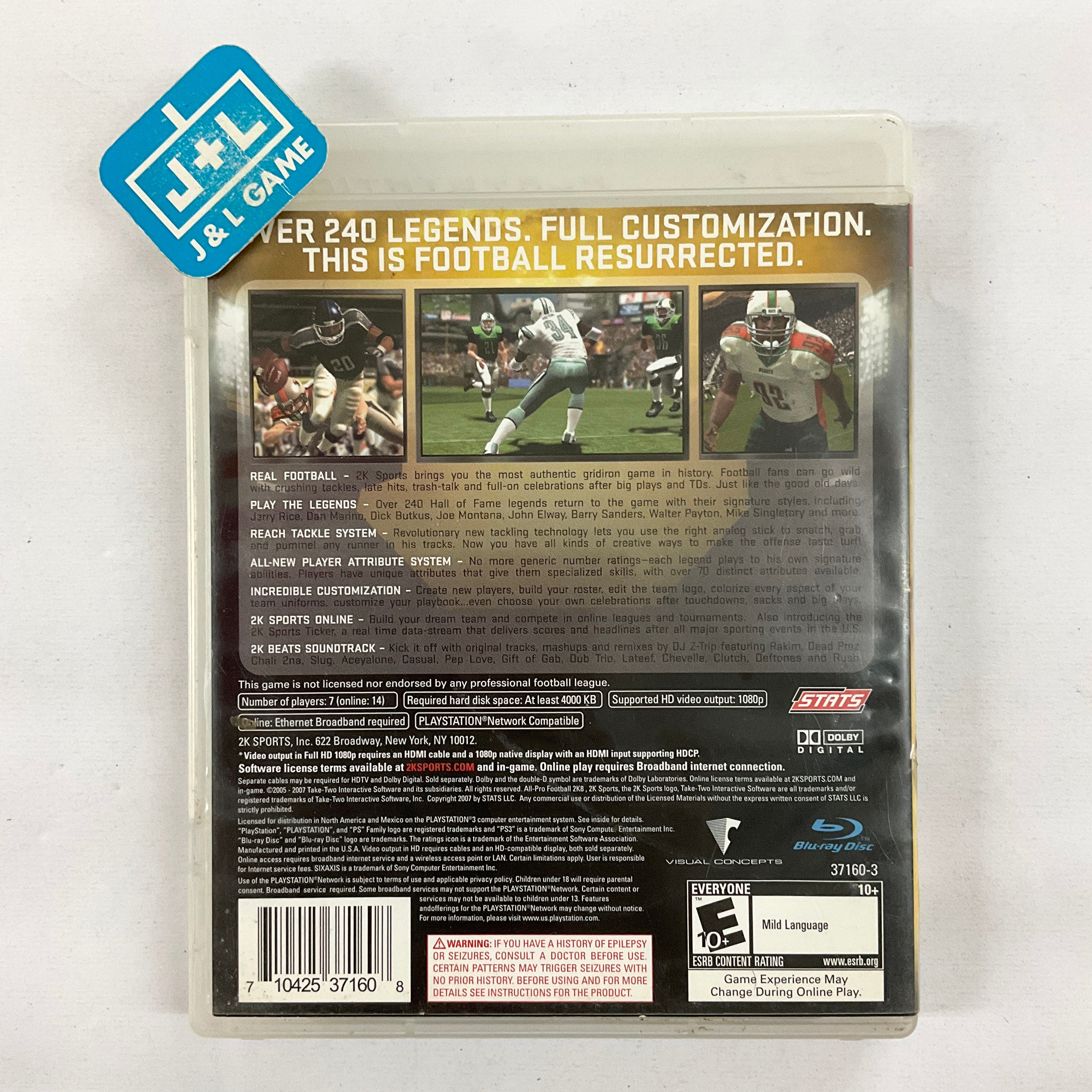 All-Pro Football 2K8 - (PS3) Playstation 3 [Pre-Owned] | J&L Game
