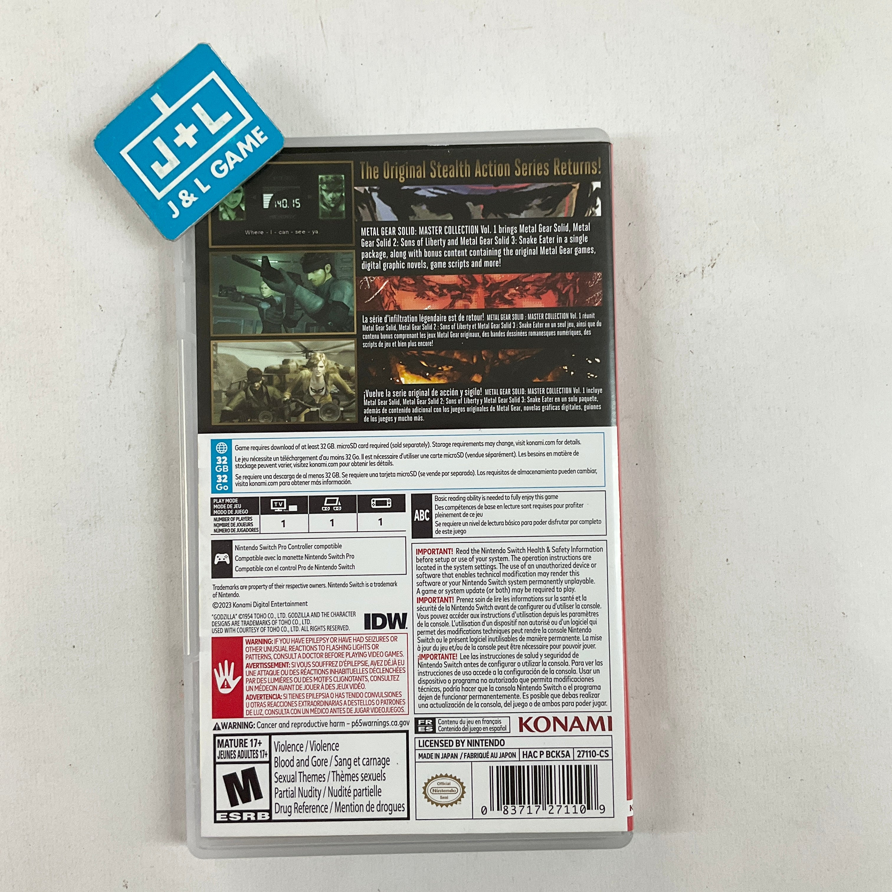 Metal Gear Solid: Master Collection Vol.1 - (NSW) Nintendo Switch [Pre-Owned] Video Games Konami
