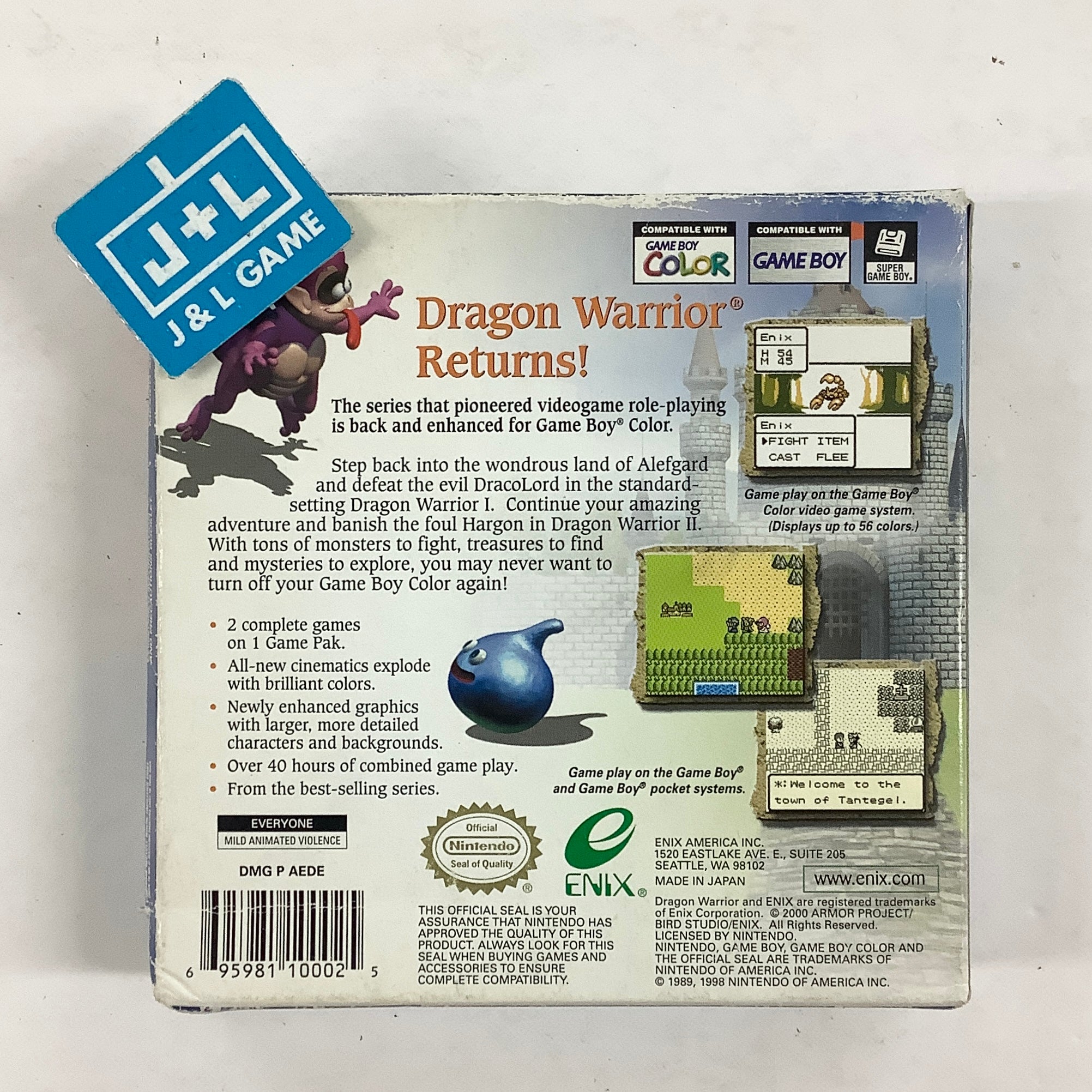 Dragon Warrior I & II - (GBC) Game Boy Color [Pre-Owned] Video Games Enix Corporation