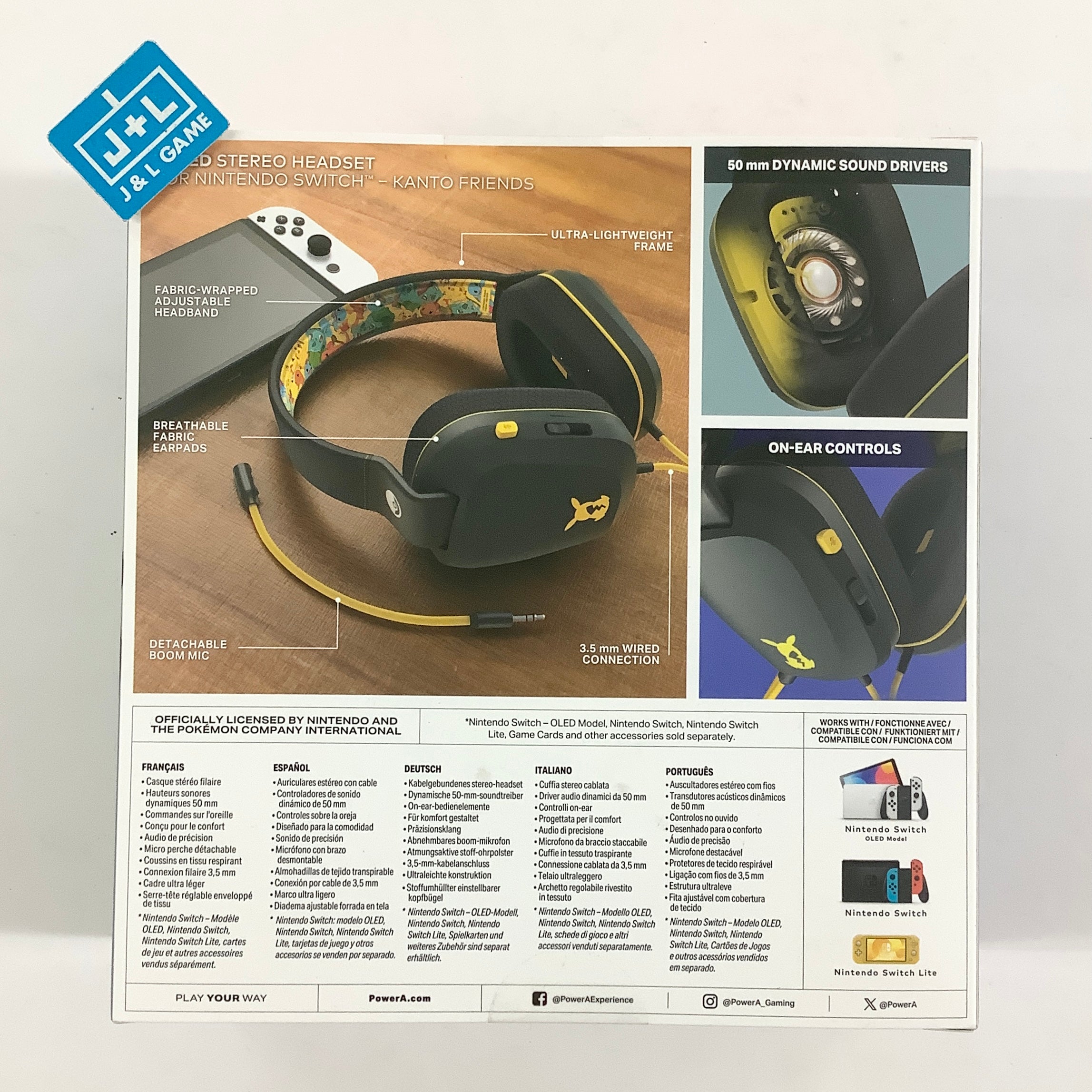 PowerA Wired Stereo Headset (Pokémon: Kanto Friends) - NSW) Nintendo Switch ACCESSORIES PowerA