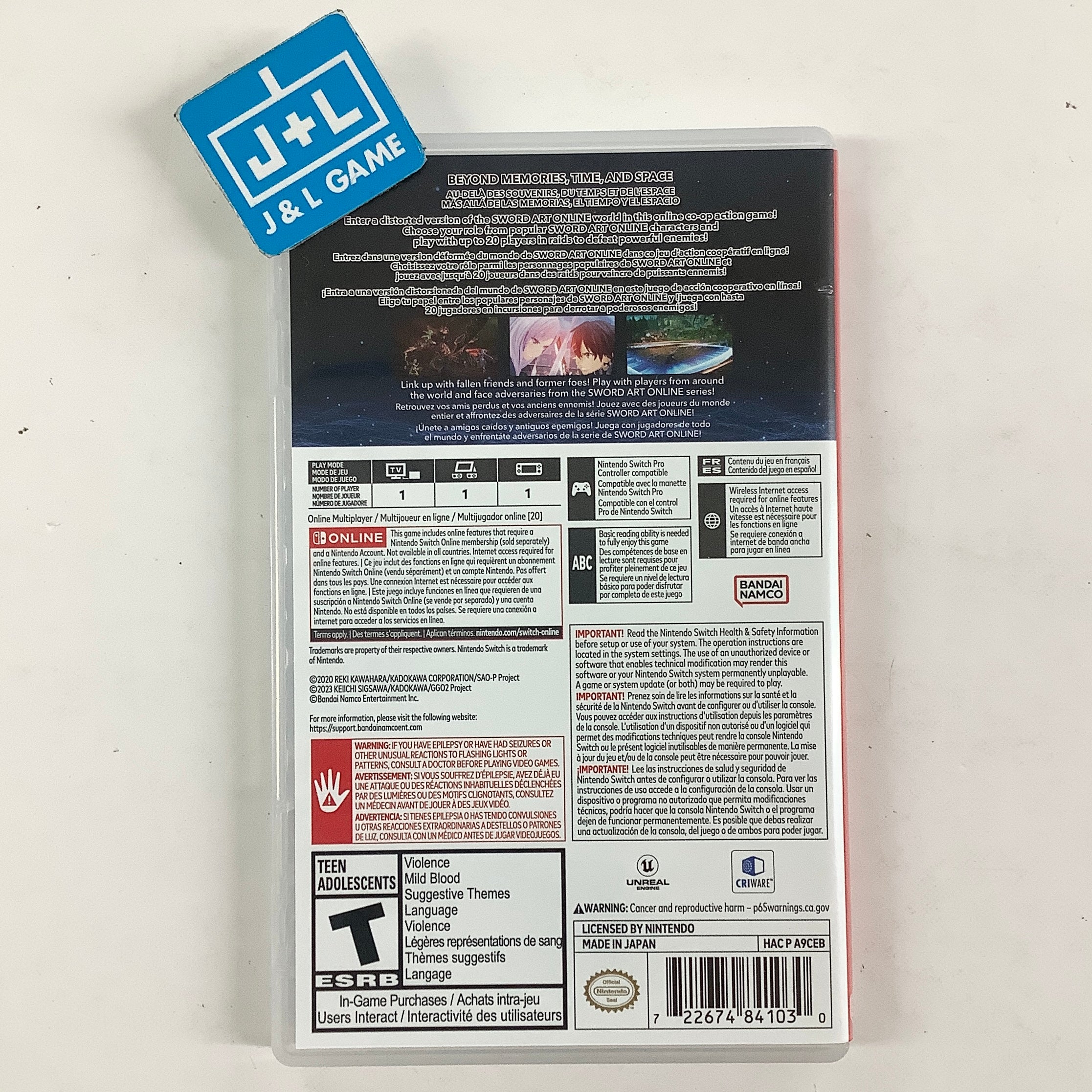 Sword Art Online: Fractured Daydream - (NSW) Nintendo Switch [Pre-Owned] Video Games BANDAI NAMCO Entertainment