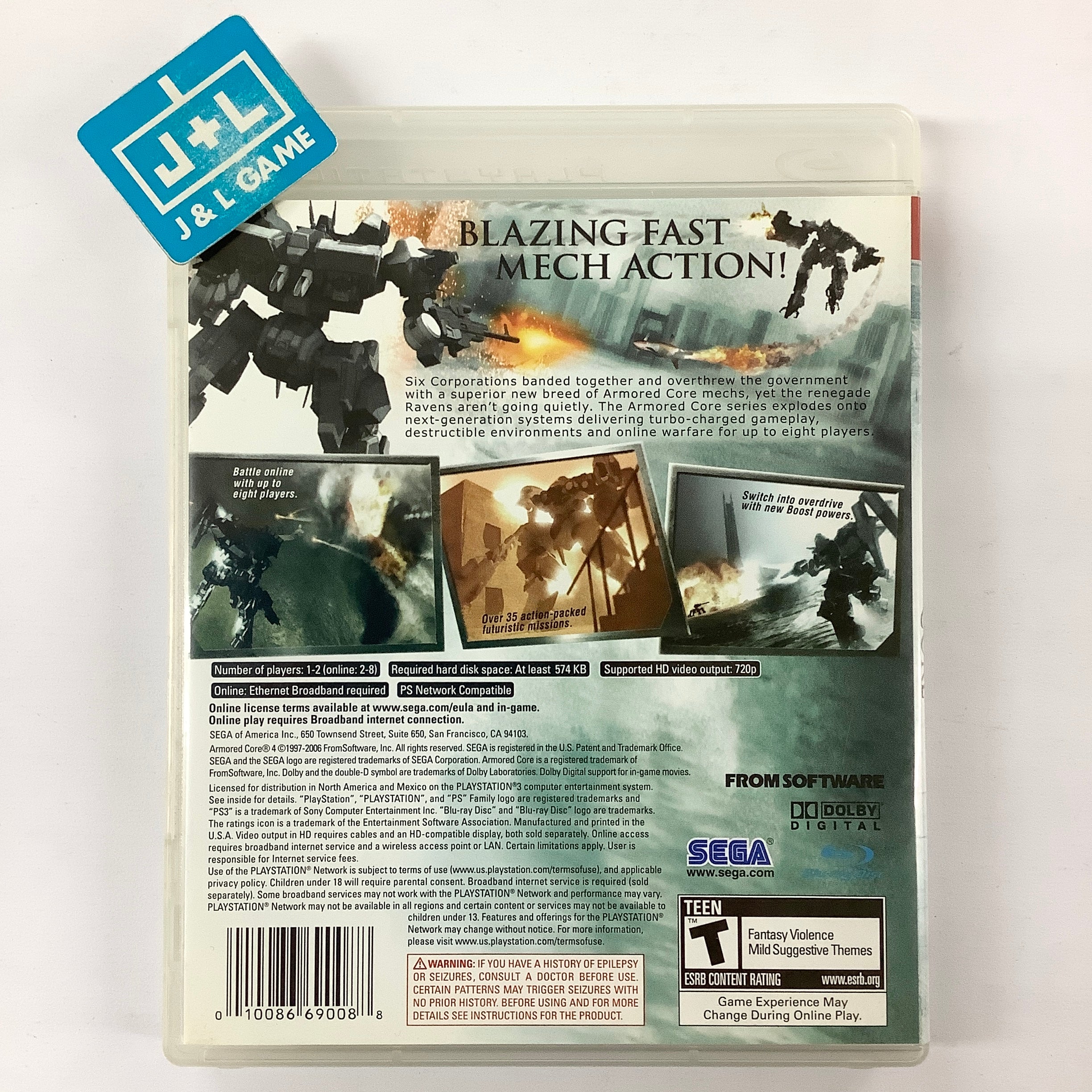 Armored Core 4 - (PS3) PlayStation 3 [Pre-Owned] Video Games SEGA   