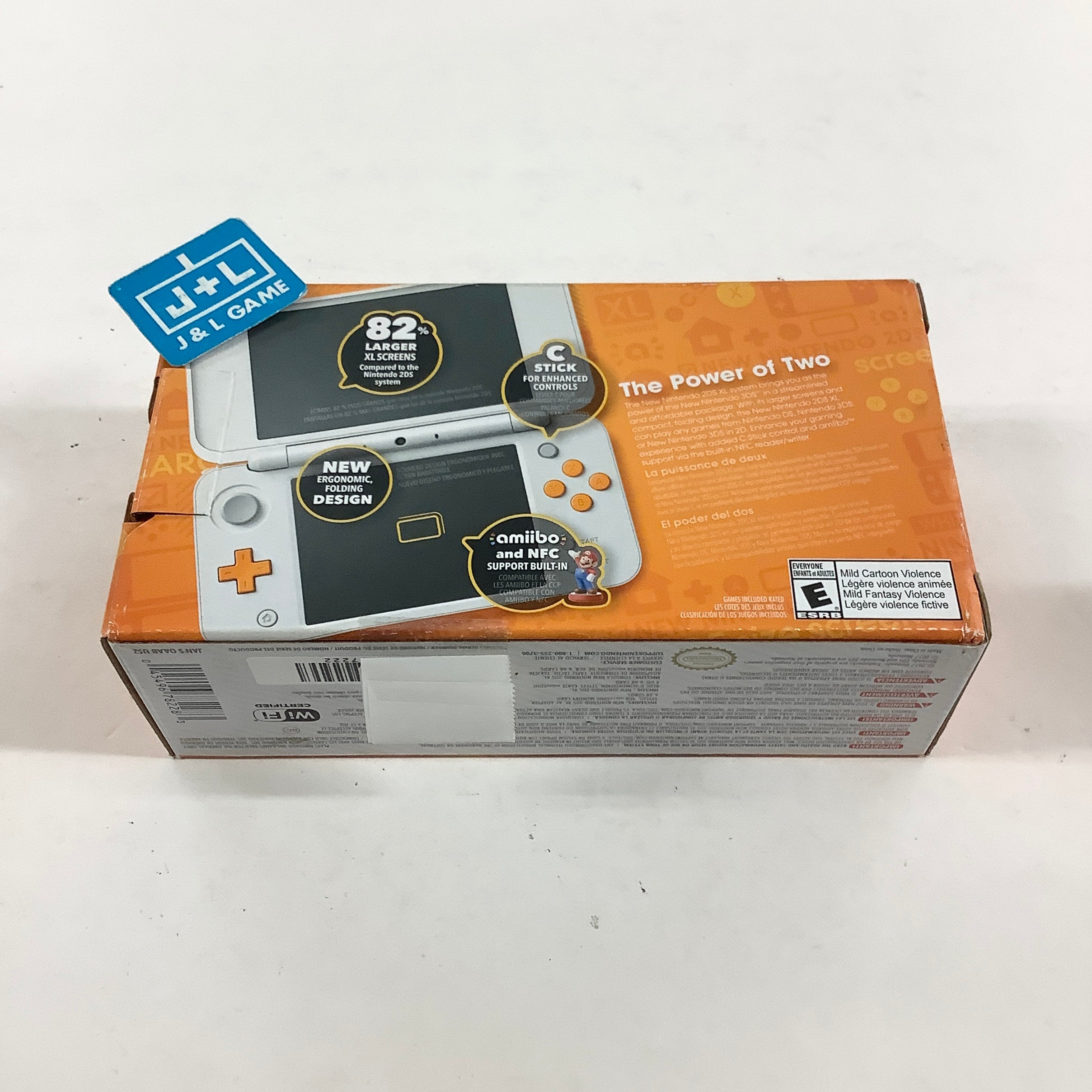 New Nintendo 2DS XL Console (White + Orange) - Nintendo 3DS [Pre-Owned] CONSOLE Nintendo