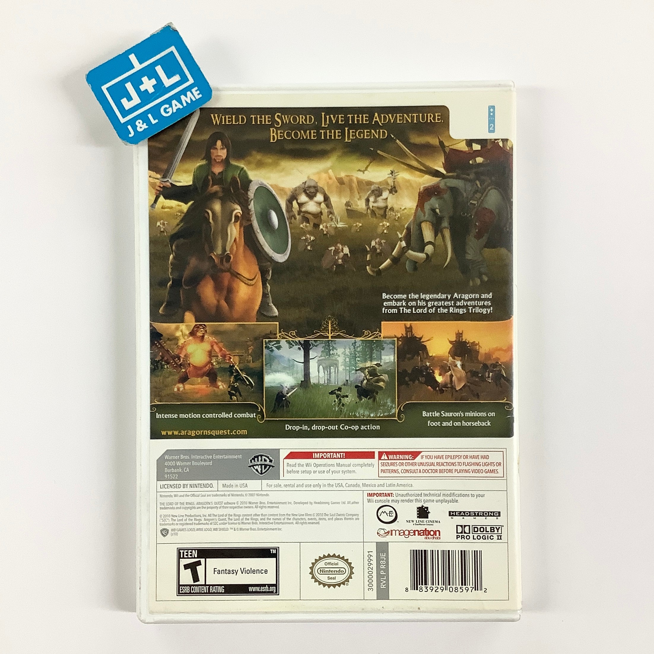The Lord of the Rings: Aragorn's Quest - NNintendo Wii [Pre-Owned]