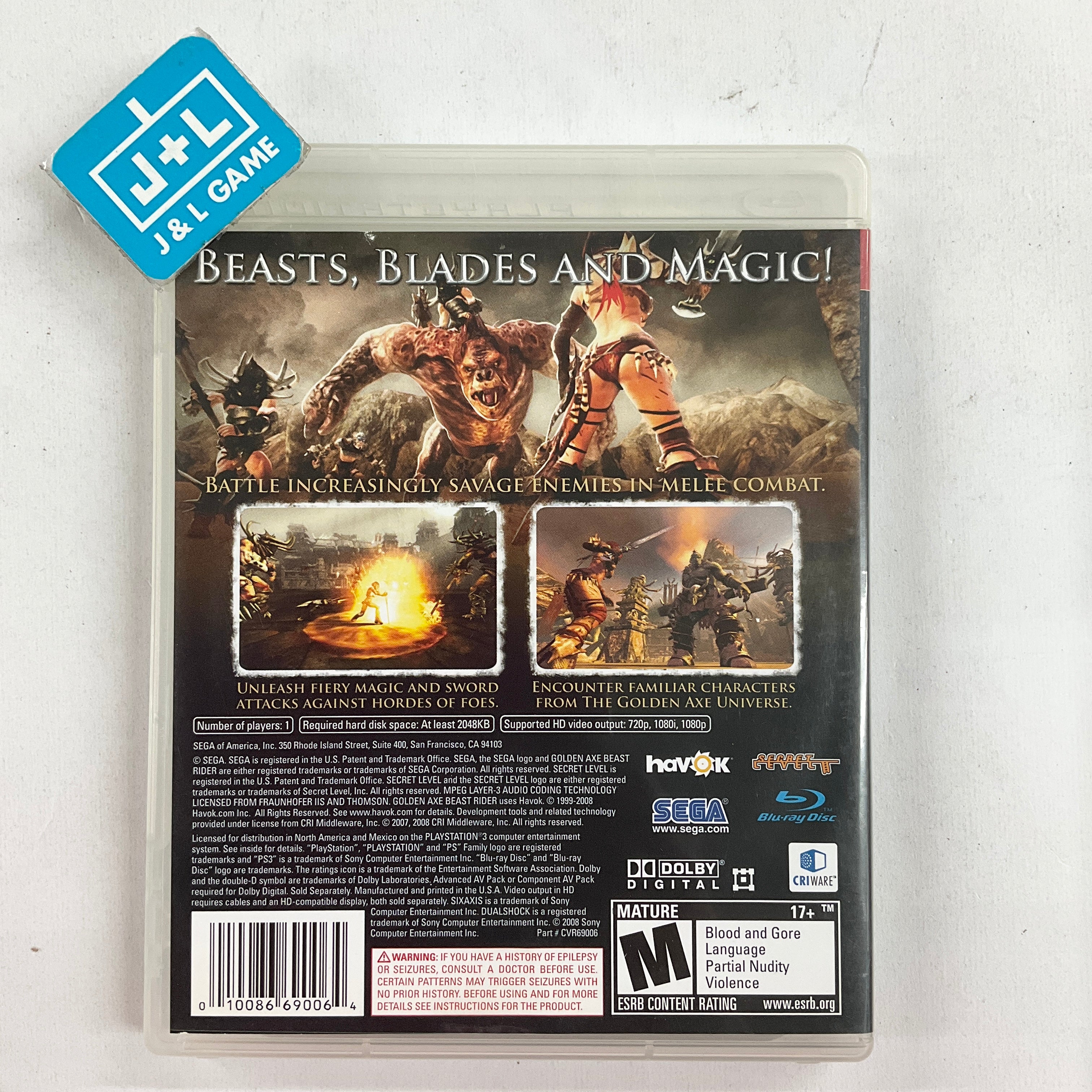 Golden Axe: Beast Rider - (PS3) PlayStation 3 [Pre-Owned] Video Games Sega