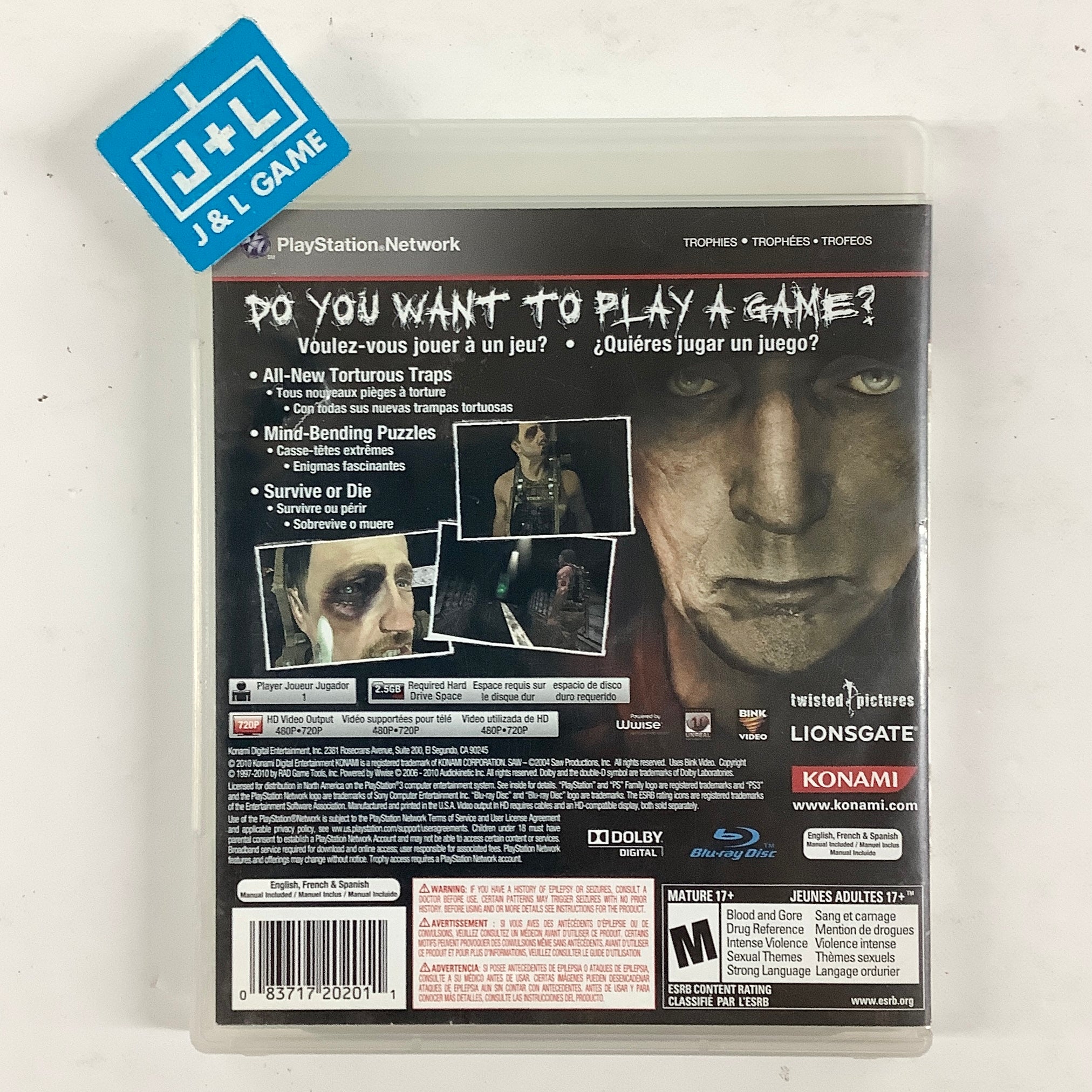 Saw II: Flesh & Blood - (PS3) PlayStation 3 [Pre-Owned] Video Games Konami