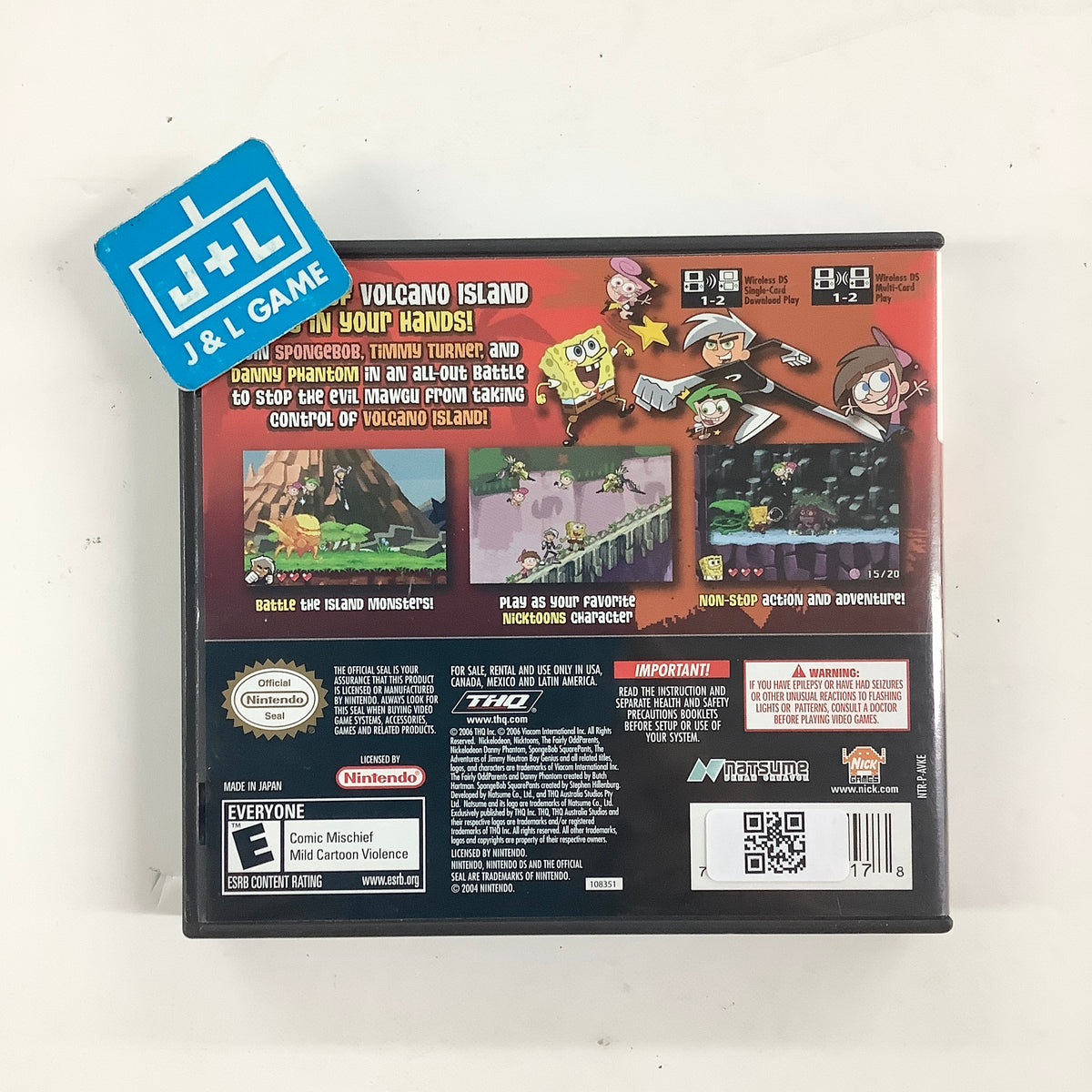 Nicktoons: Battle for Volcano Island - (NDS) Nintendo DS [Pre-Owned] Video Games THQ