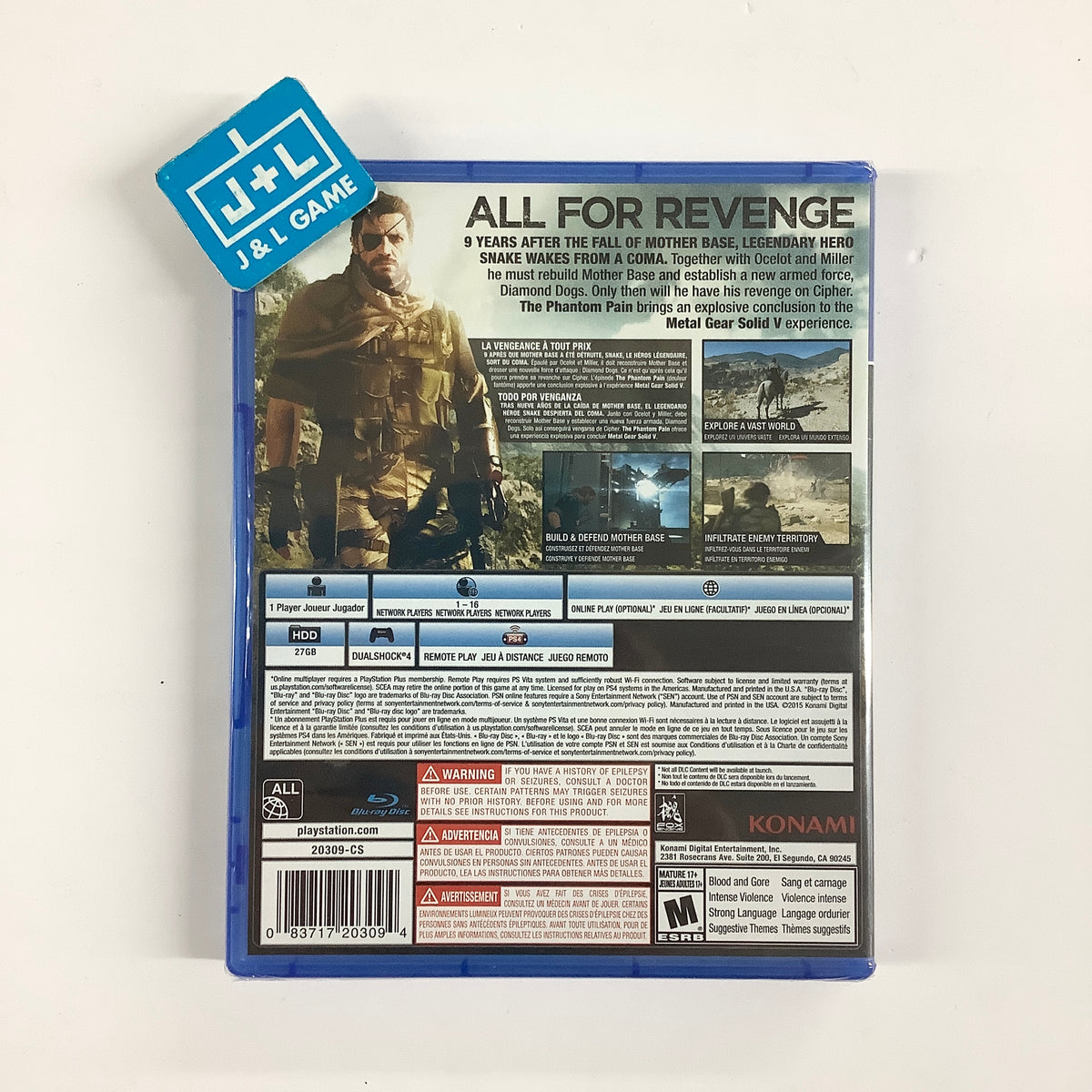 Metal Gear Solid V: The Phantom Pain - (PS4) PlayStation 4 Video Games Konami