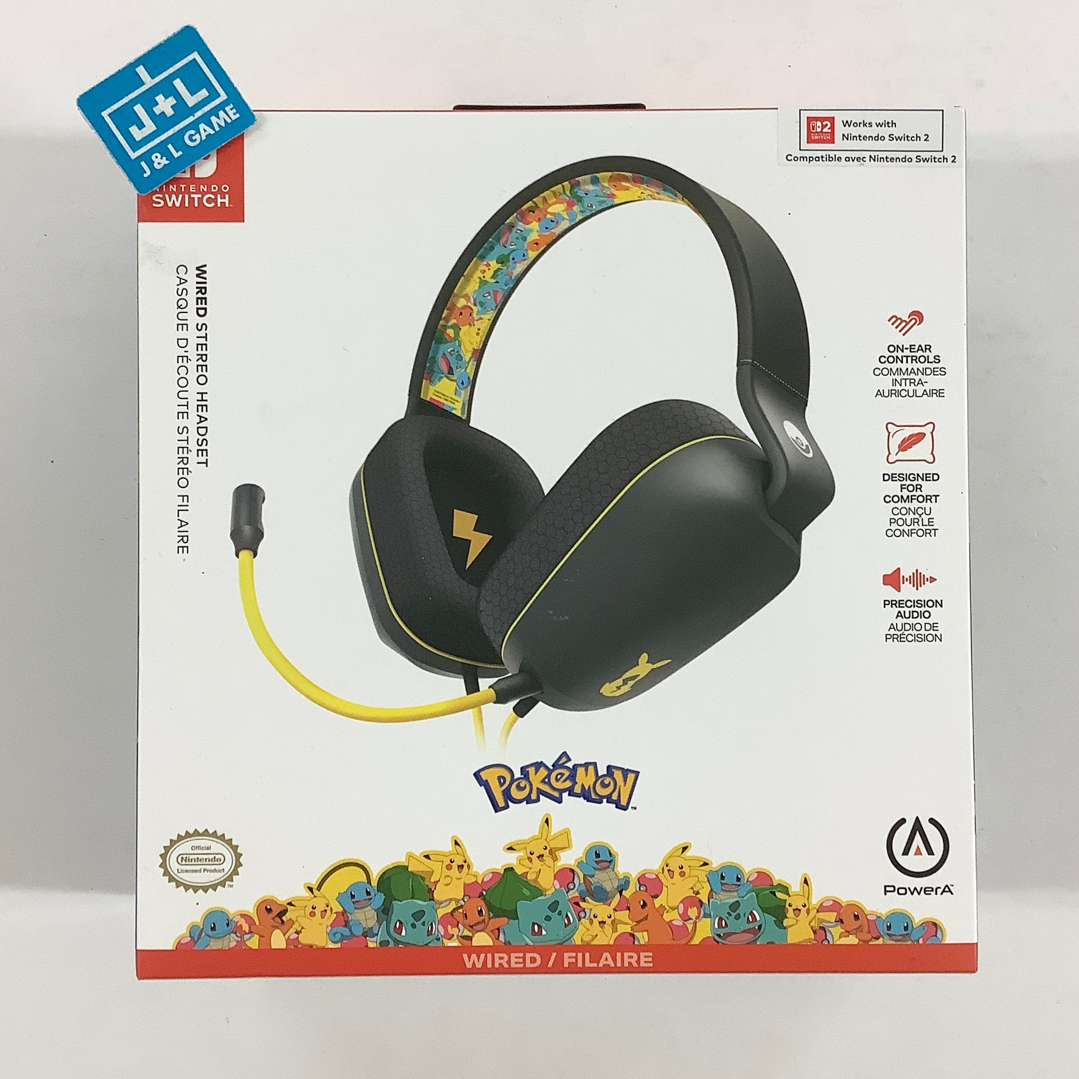 PowerA Wired Stereo Headset (Pokémon: Kanto Friends) - NSW) Nintendo Switch ACCESSORIES PowerA