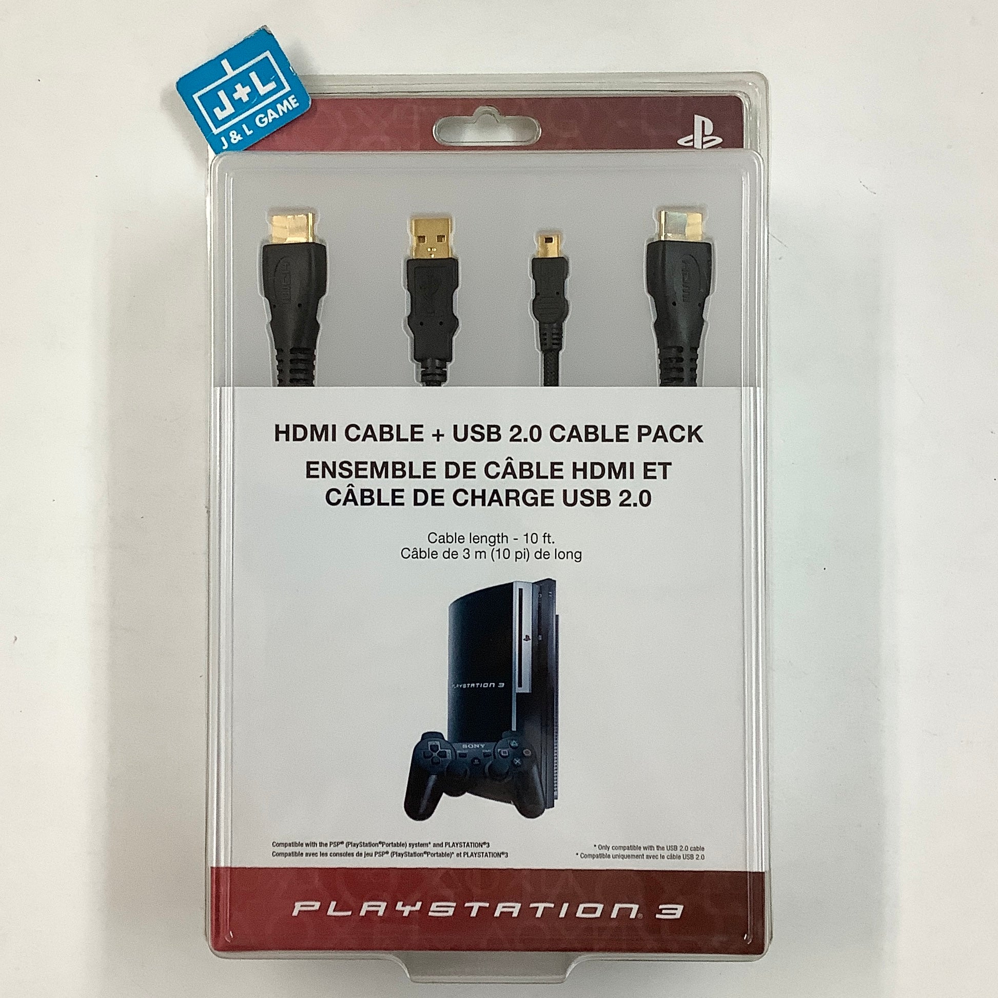 Sony HDMI Cable + USB 2.0 Cable Pack - (PS3) PlayStation 3 Video Games PlayStation