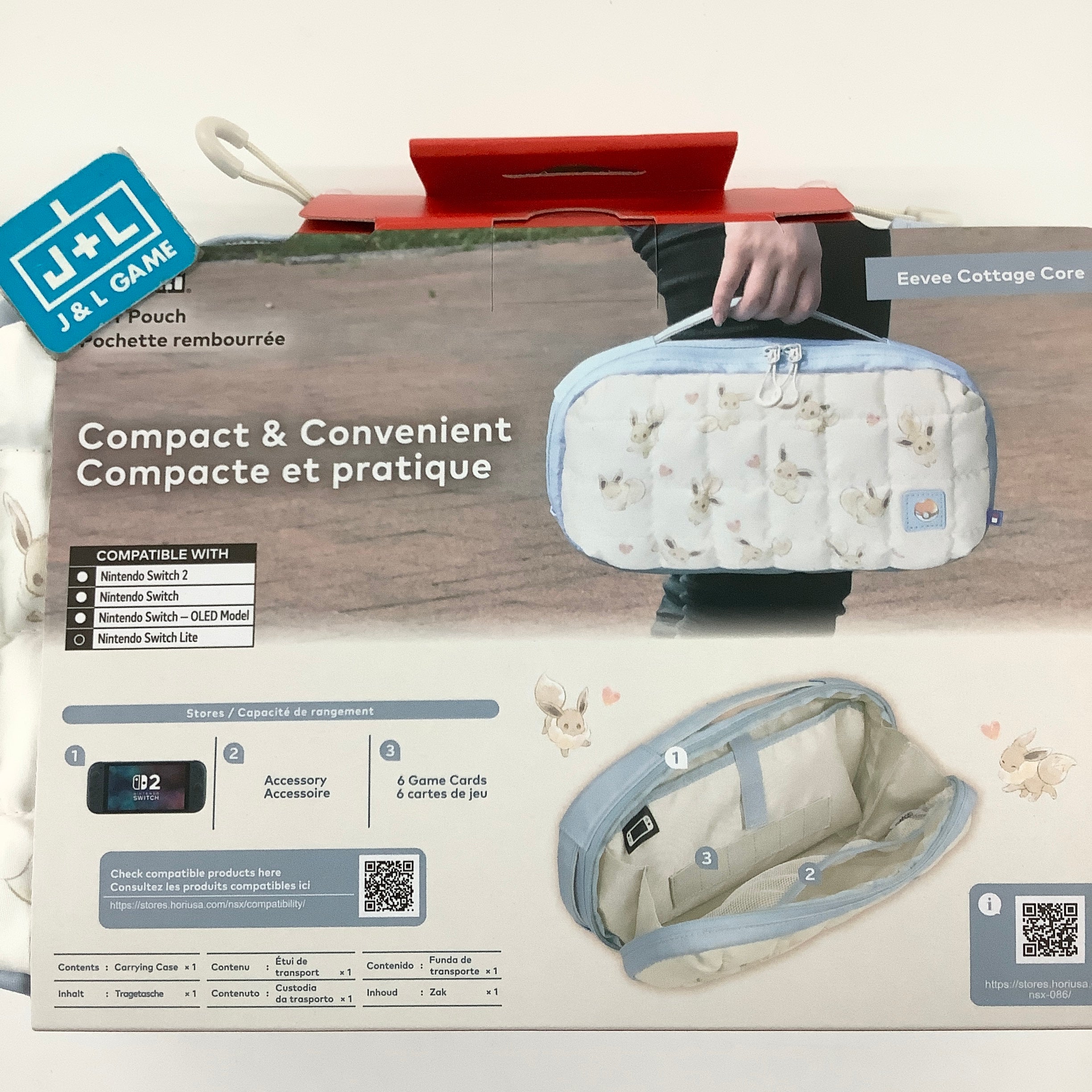 HORI Nintendo Switch 2 Compact & Convenient Puff Pouch (Eevee) - (NS2) Nintendo Switch 2 ACCESSORIES HORI