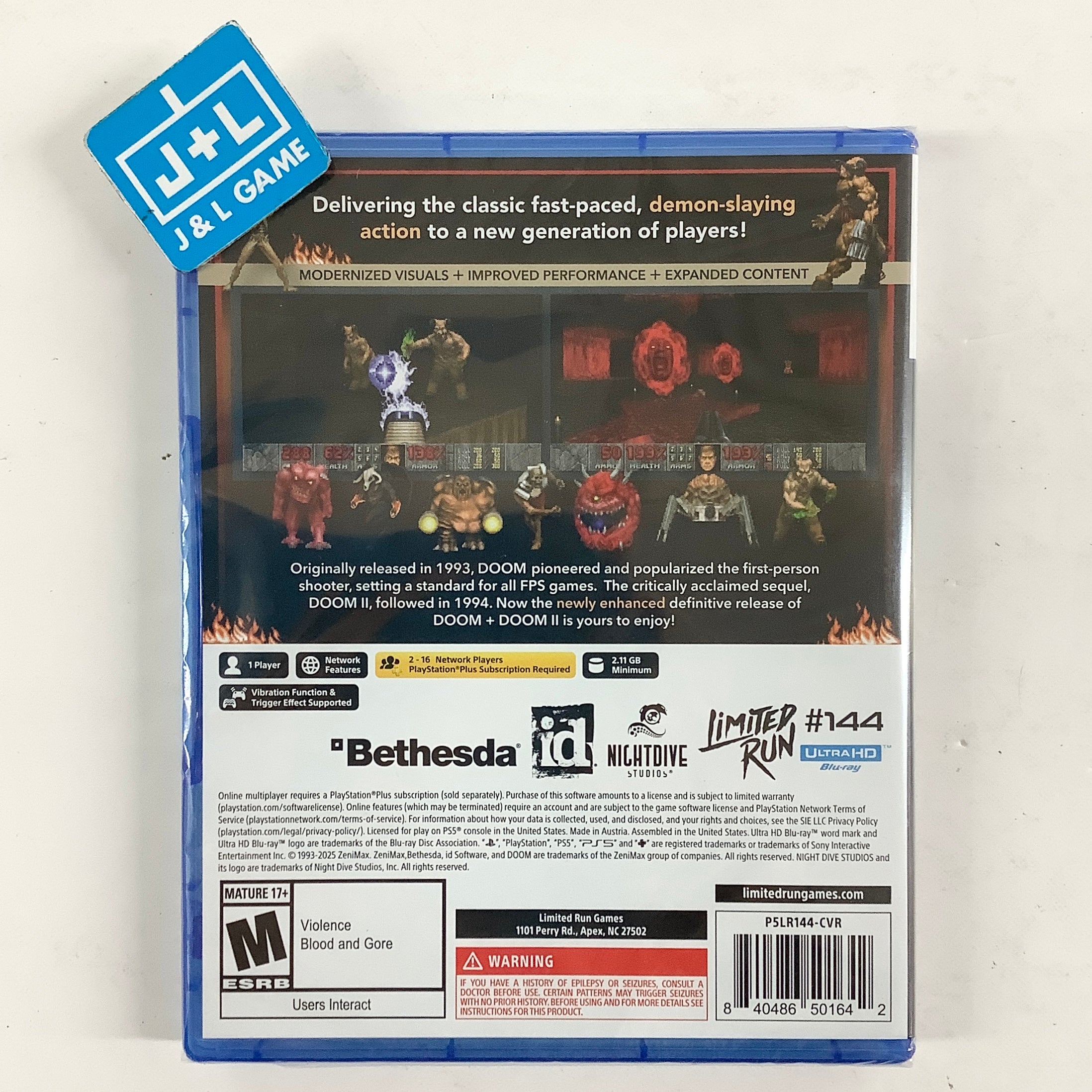 DOOM + DOOM II (Limited Run Games #144) - (PS5) PlayStation 5 Video Games Limited Run Games