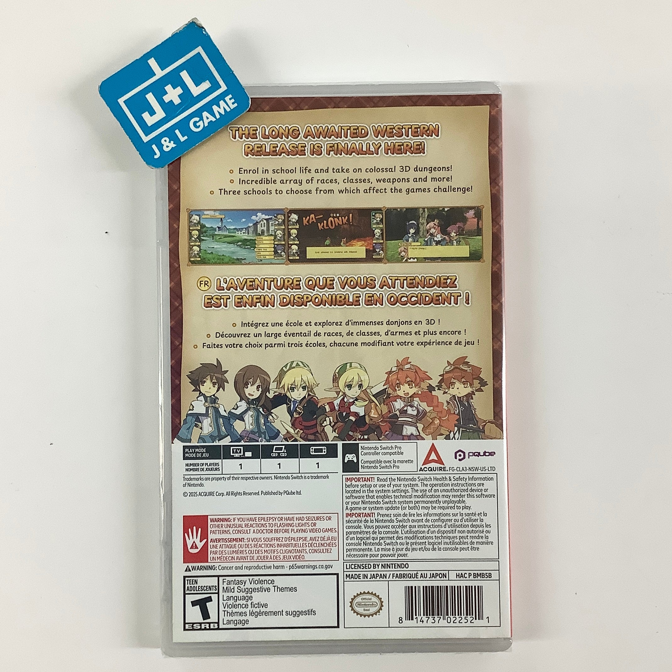 Class of Heroes 3: Remaster - (NSW) Nintendo Switch Video Games PQube