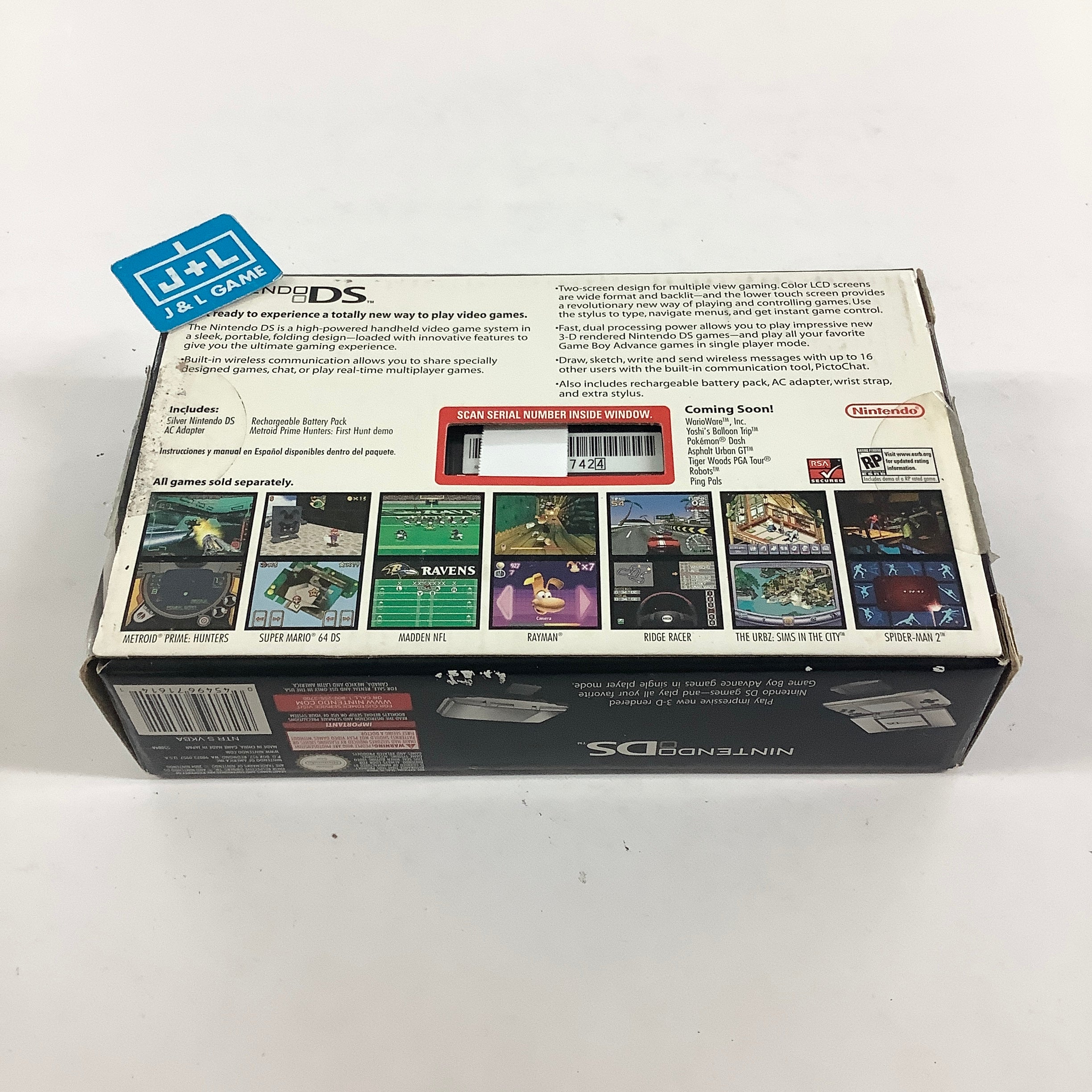 Nintendo DS Console (Platinum Silver with Metroid Prime Hunters Demo) - (NDS) Nintendo DS [Pre-Owned] Consoles Nintendo