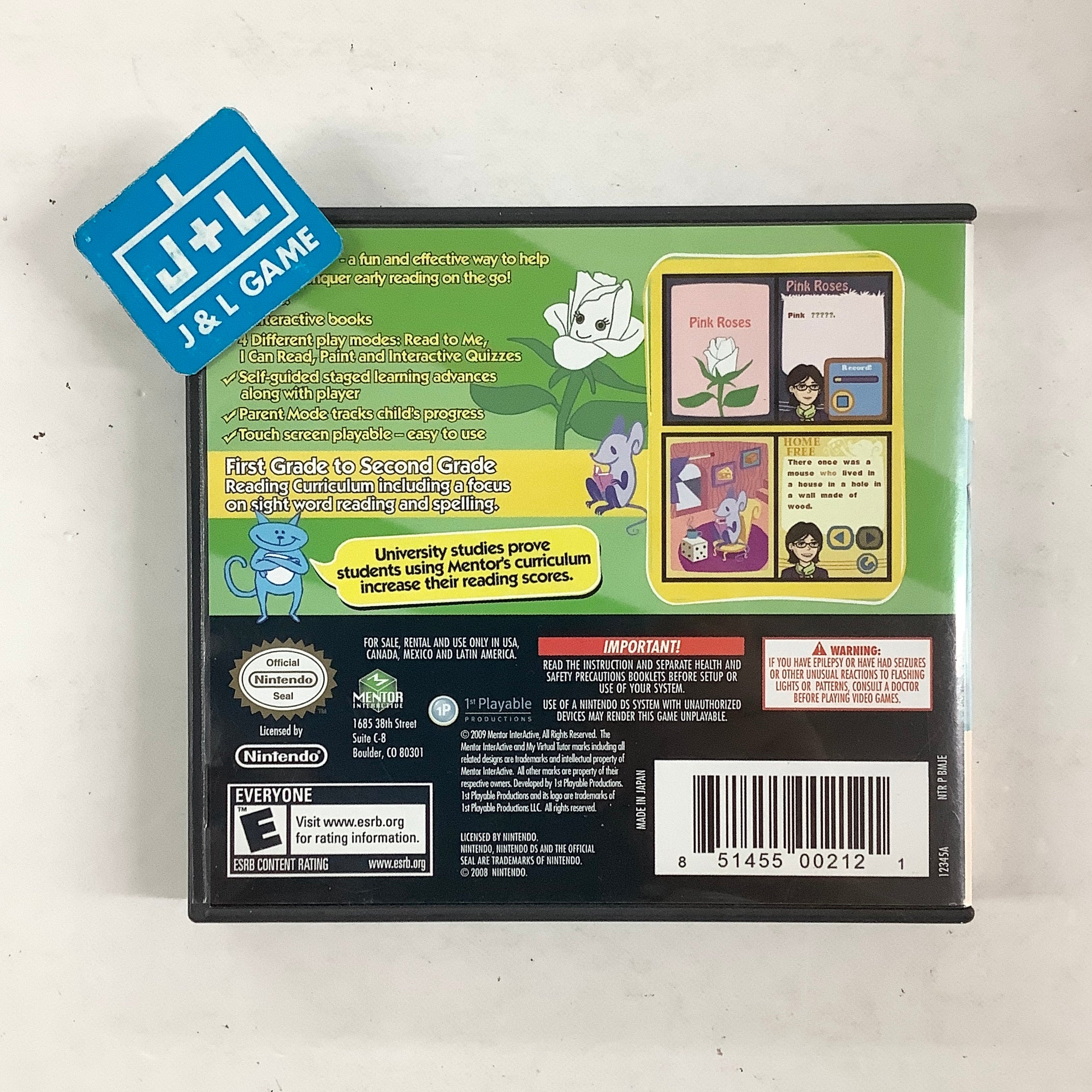 My Virtual Tutor: Reading First Grade to Second Grade - (NDS) Nintendo DS [Pre-Owned] Video Games Mentor Interactive